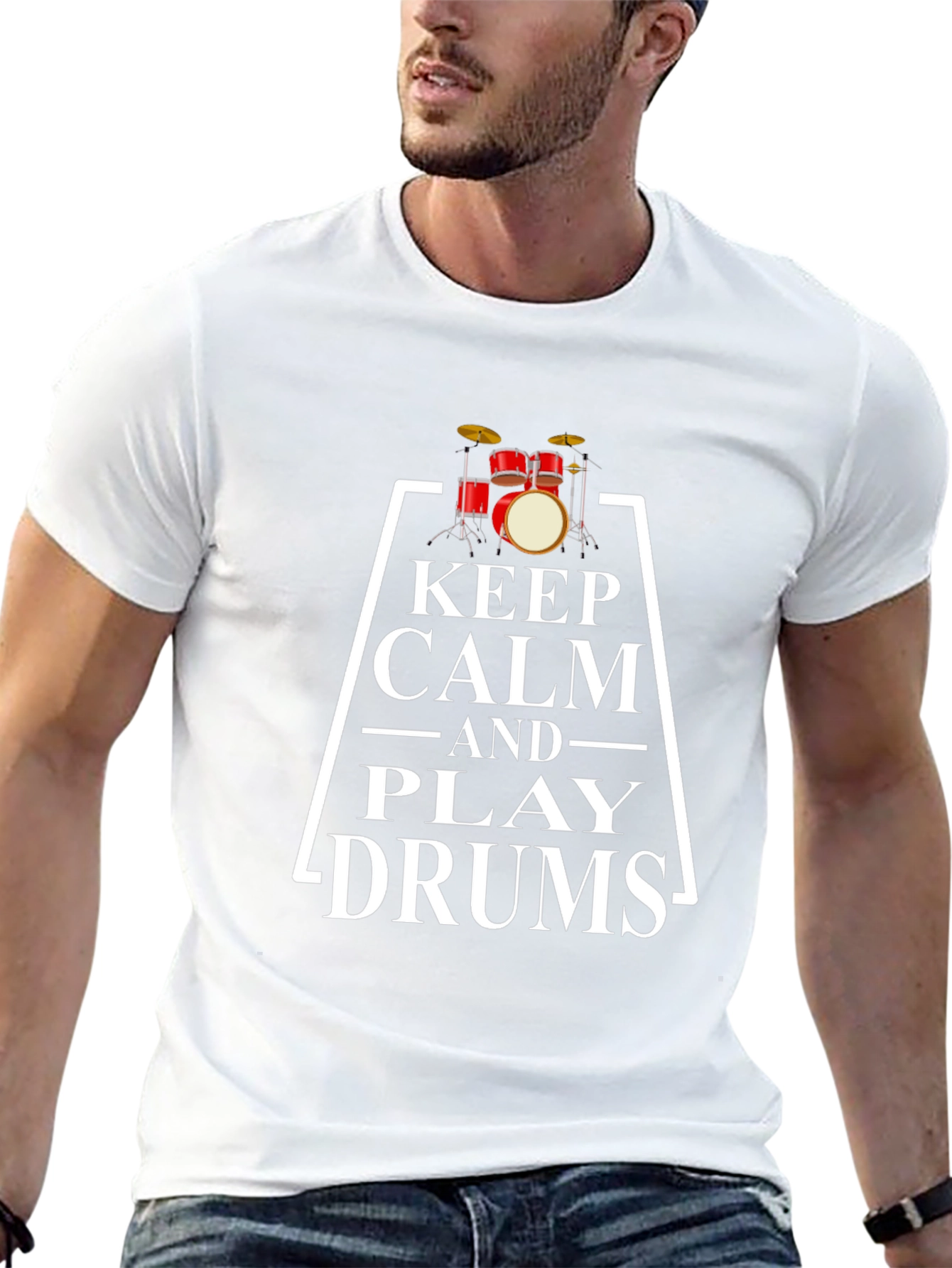 Keep Calm and Play Drums Graphic Tee