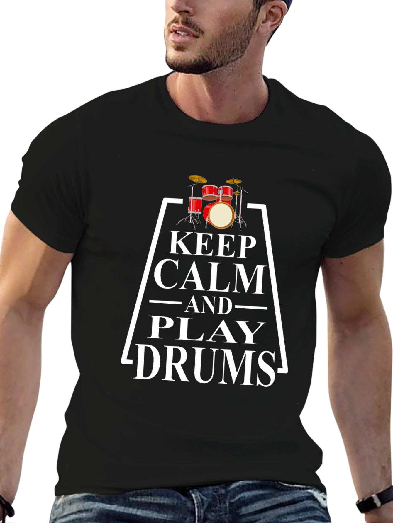 Keep Calm and Play Drums Graphic Tee