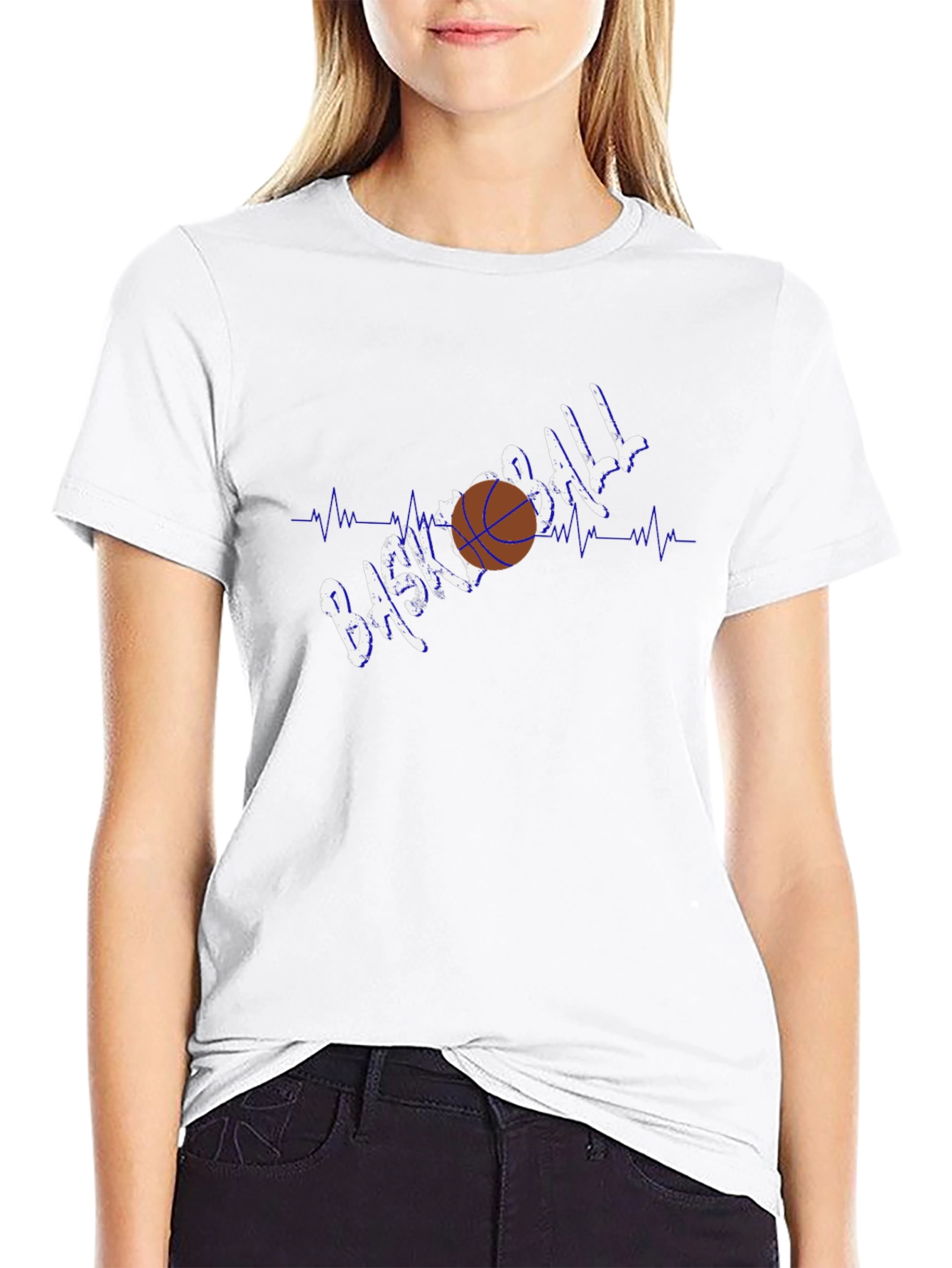 Basketball Heartbeat Graphic T-Shirt