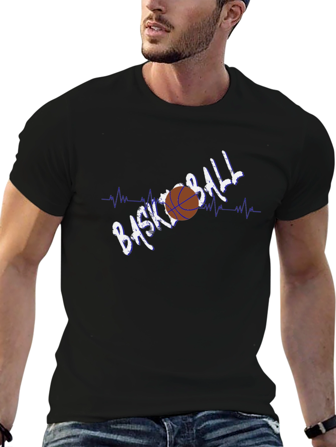Basketball Heartbeat Graphic T-Shirt