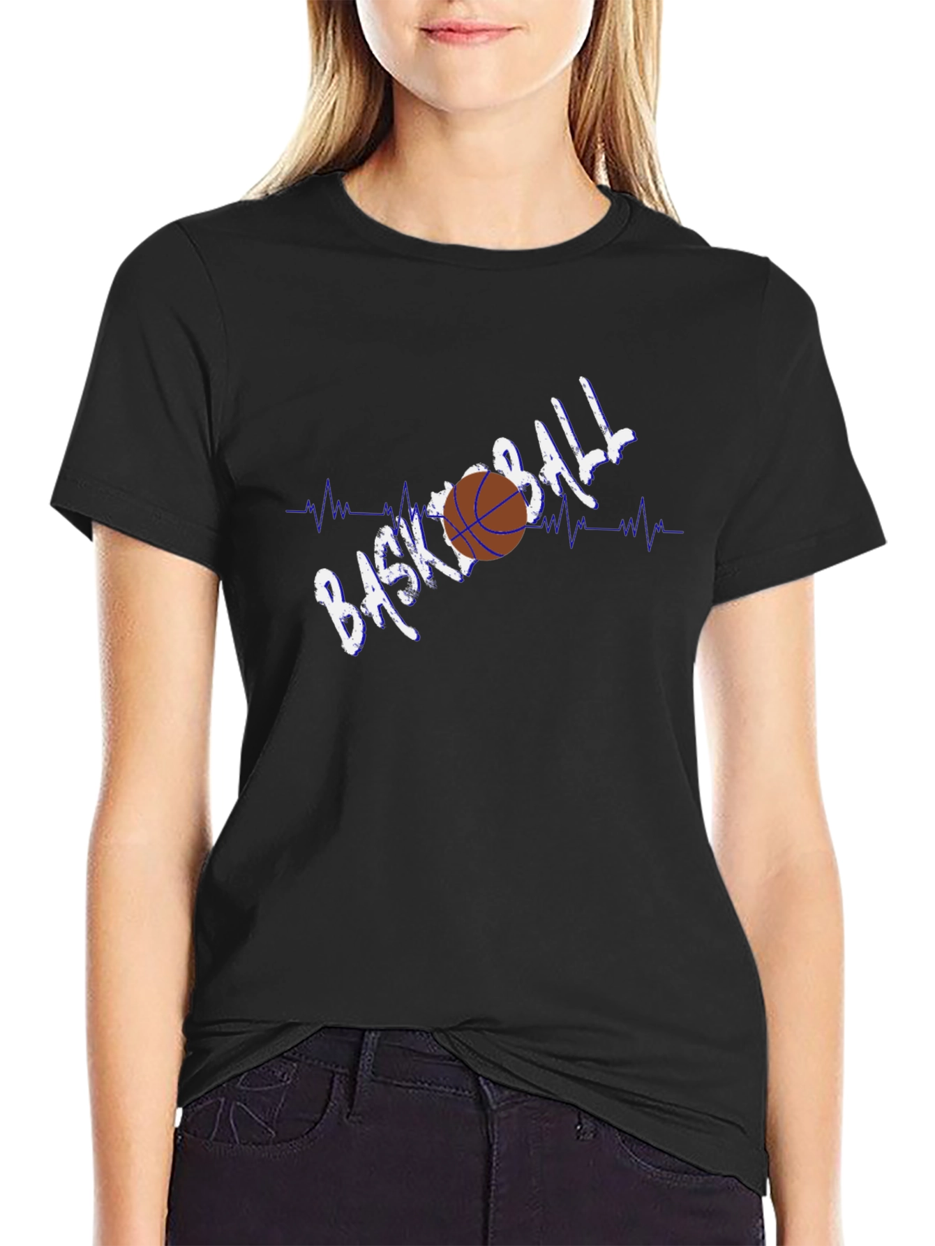 Basketball Heartbeat Graphic T-Shirt