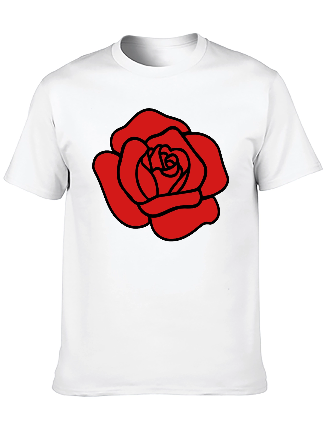 Red Rose Graphic Black T-Shirt