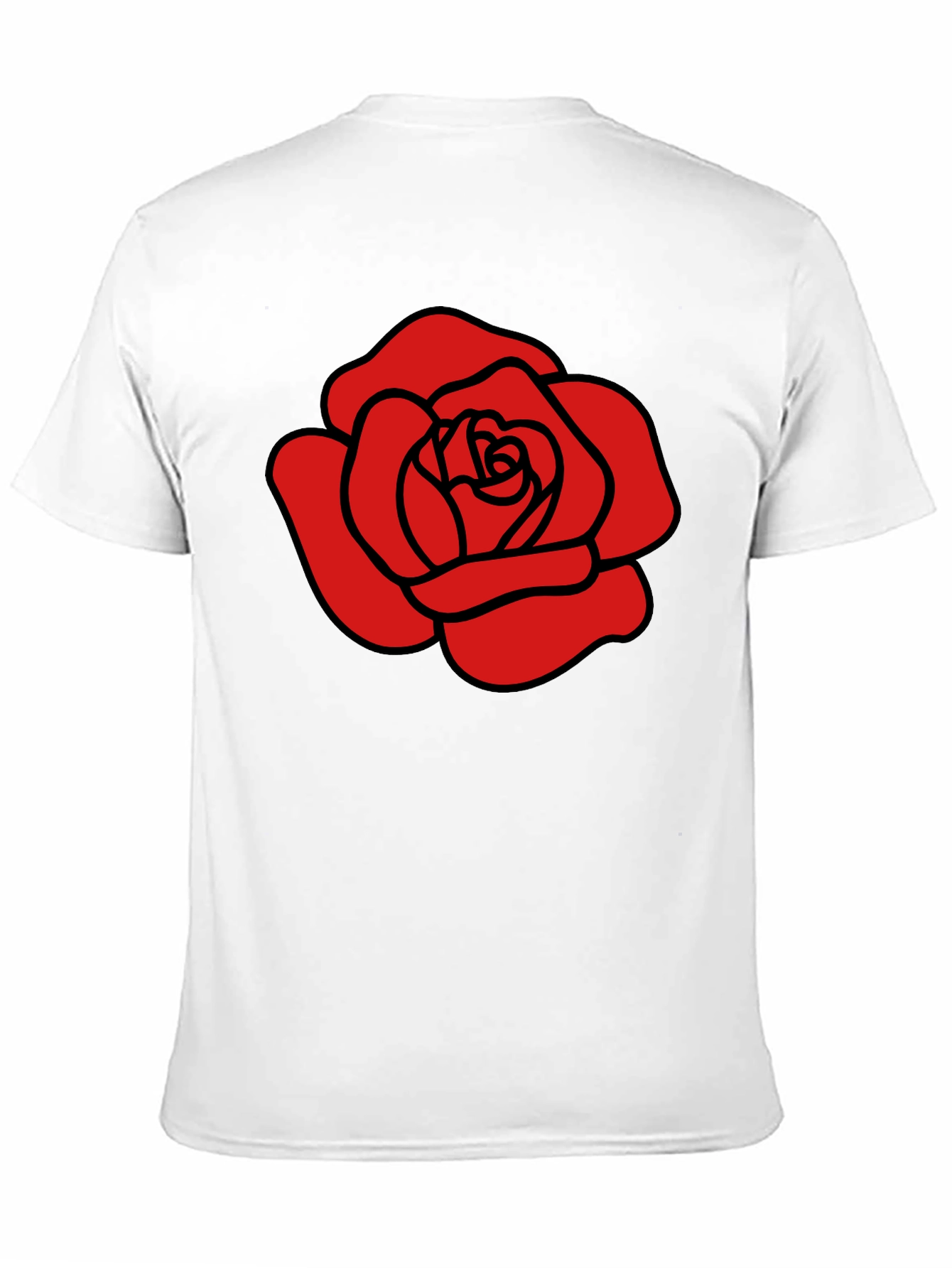 Red Rose Graphic Black T-Shirt