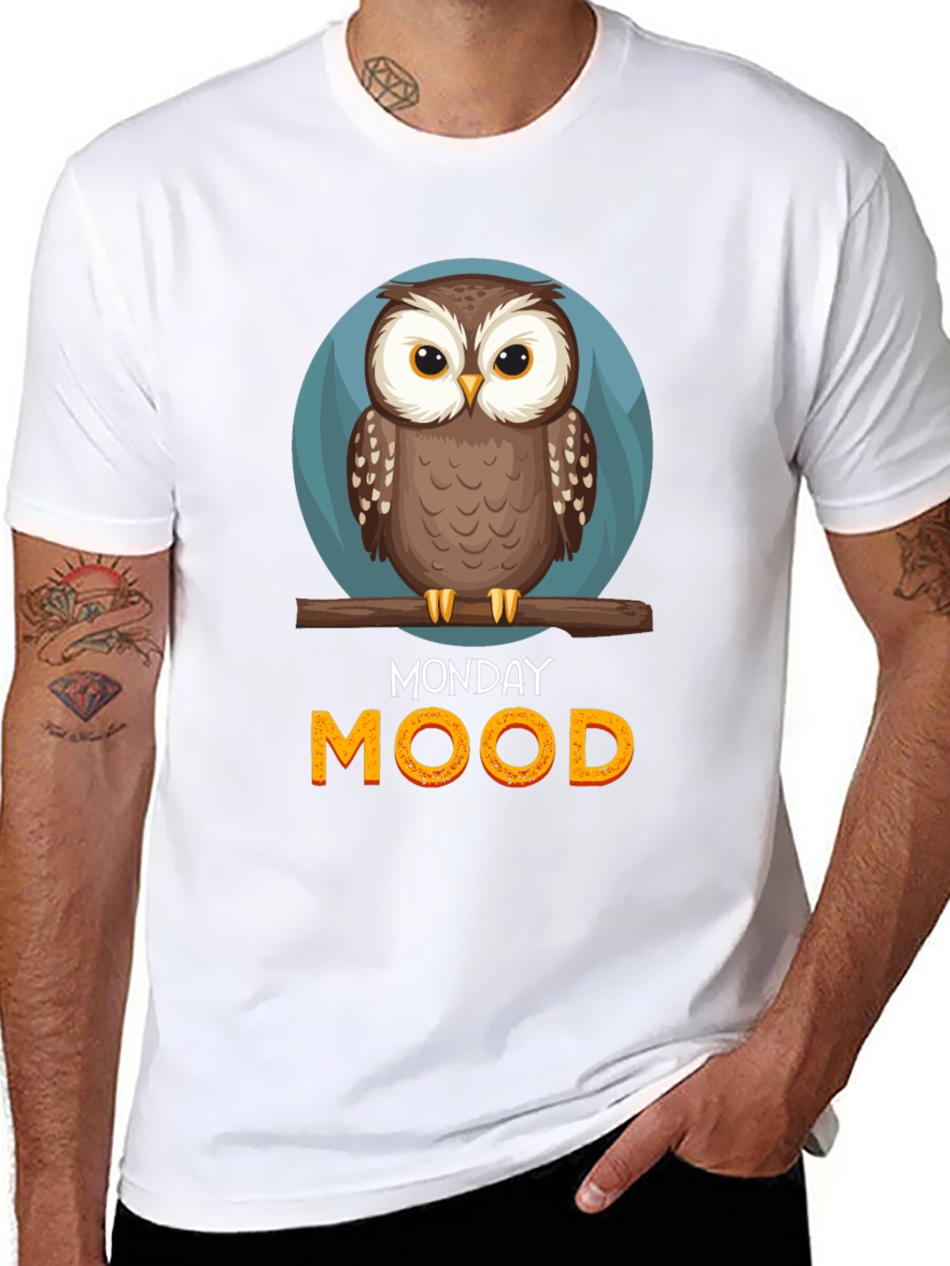 Monday Mood Owl Graphic T-Shirt