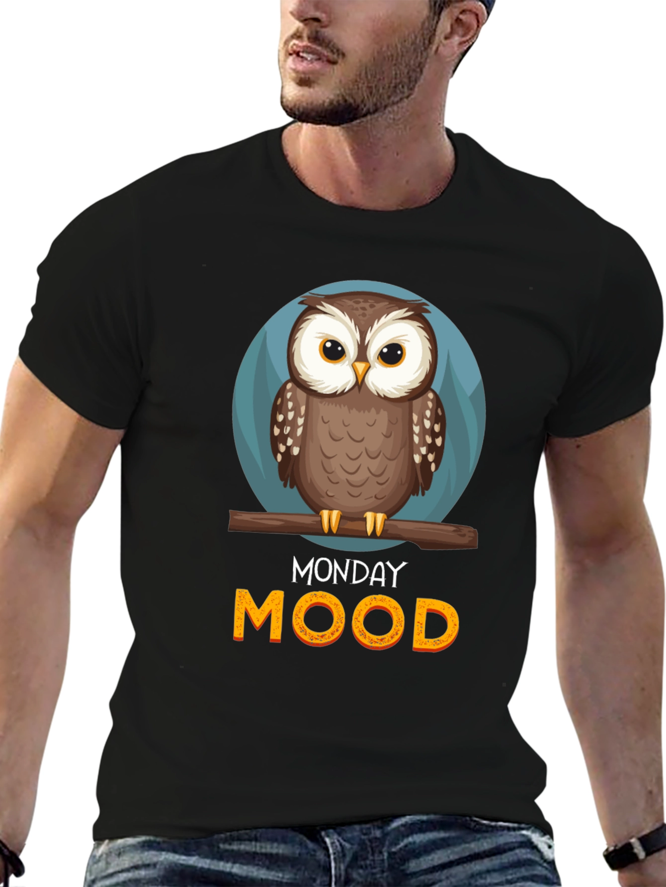 Monday Mood Owl Graphic T-Shirt