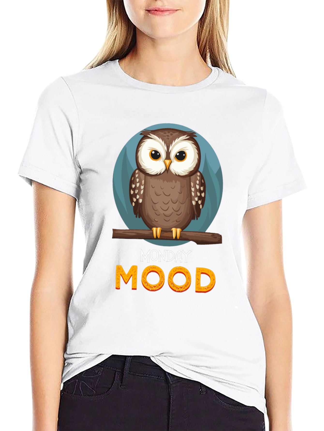 Monday Mood Owl Graphic T-Shirt