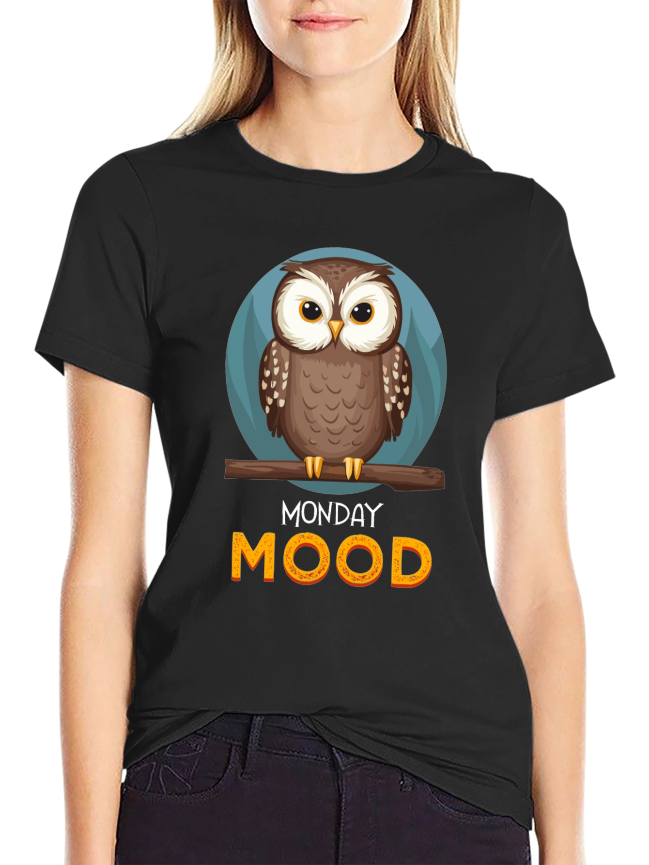 Monday Mood Owl Graphic T-Shirt