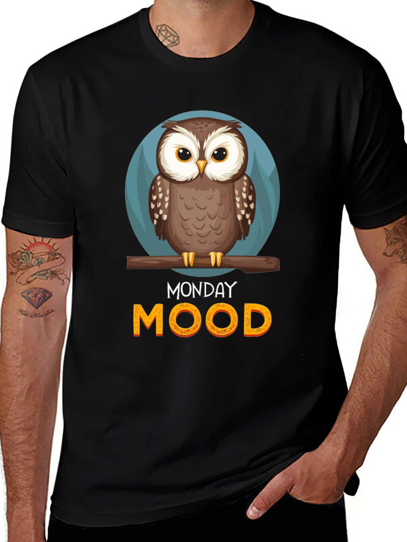 Monday Mood Owl Graphic T-Shirt