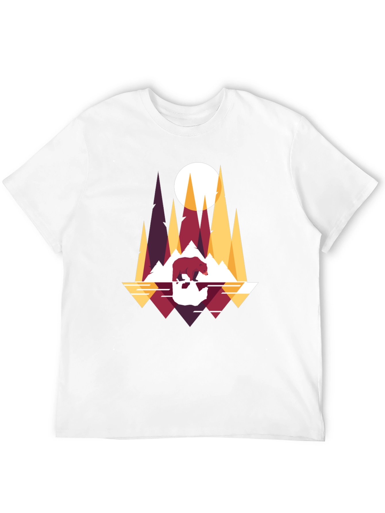 Geometric Bear & Mountains T-Shirt