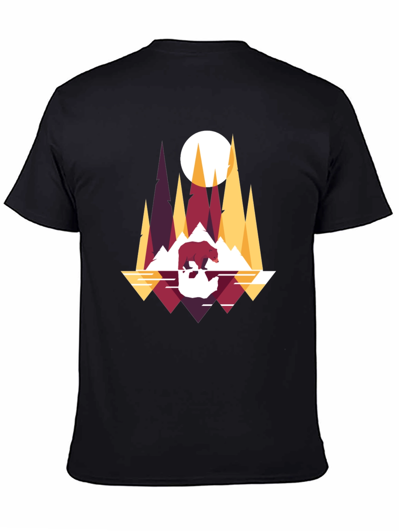 Geometric Bear & Mountains T-Shirt