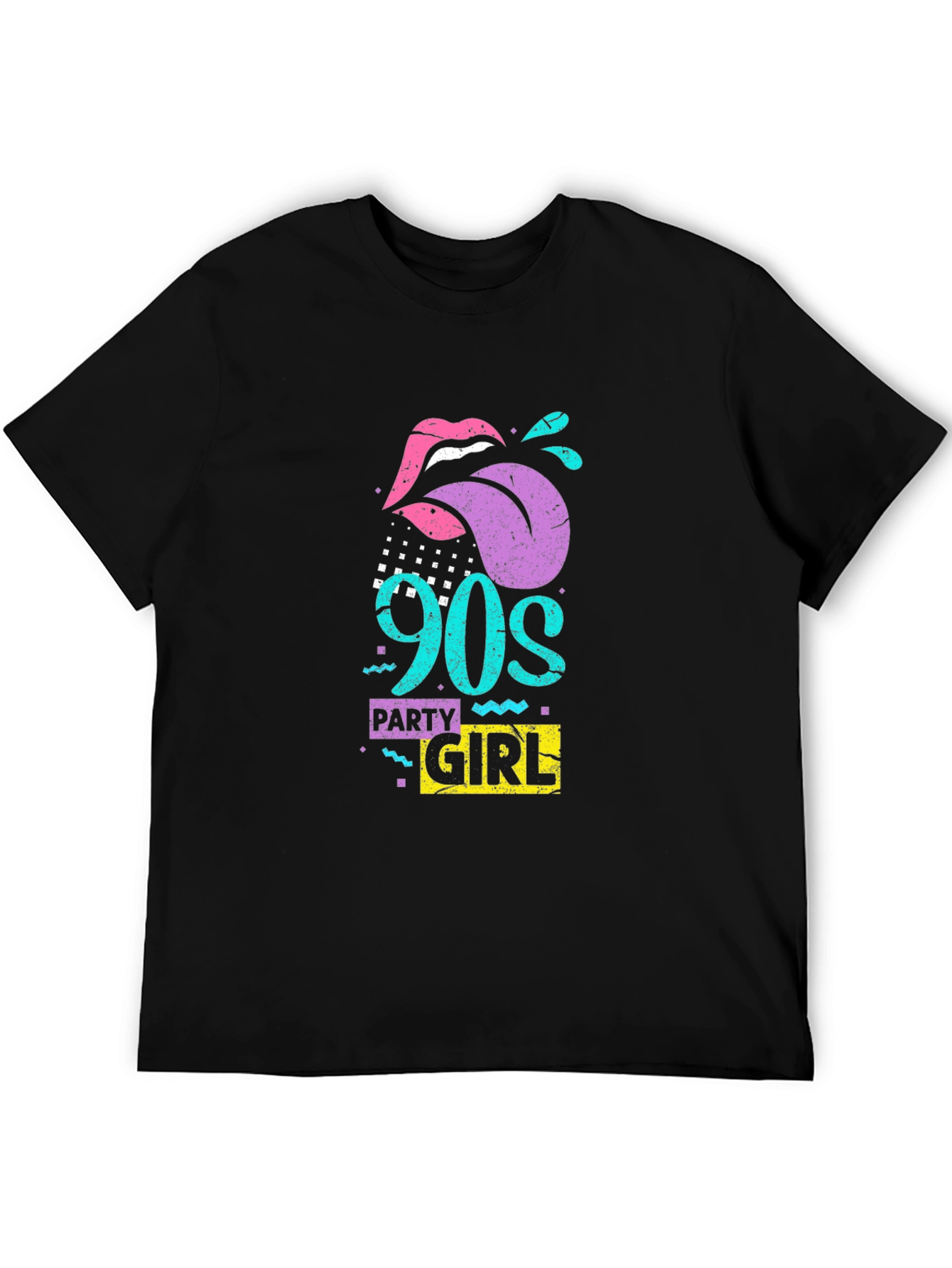 90s Party Girl Black Graphic Tee