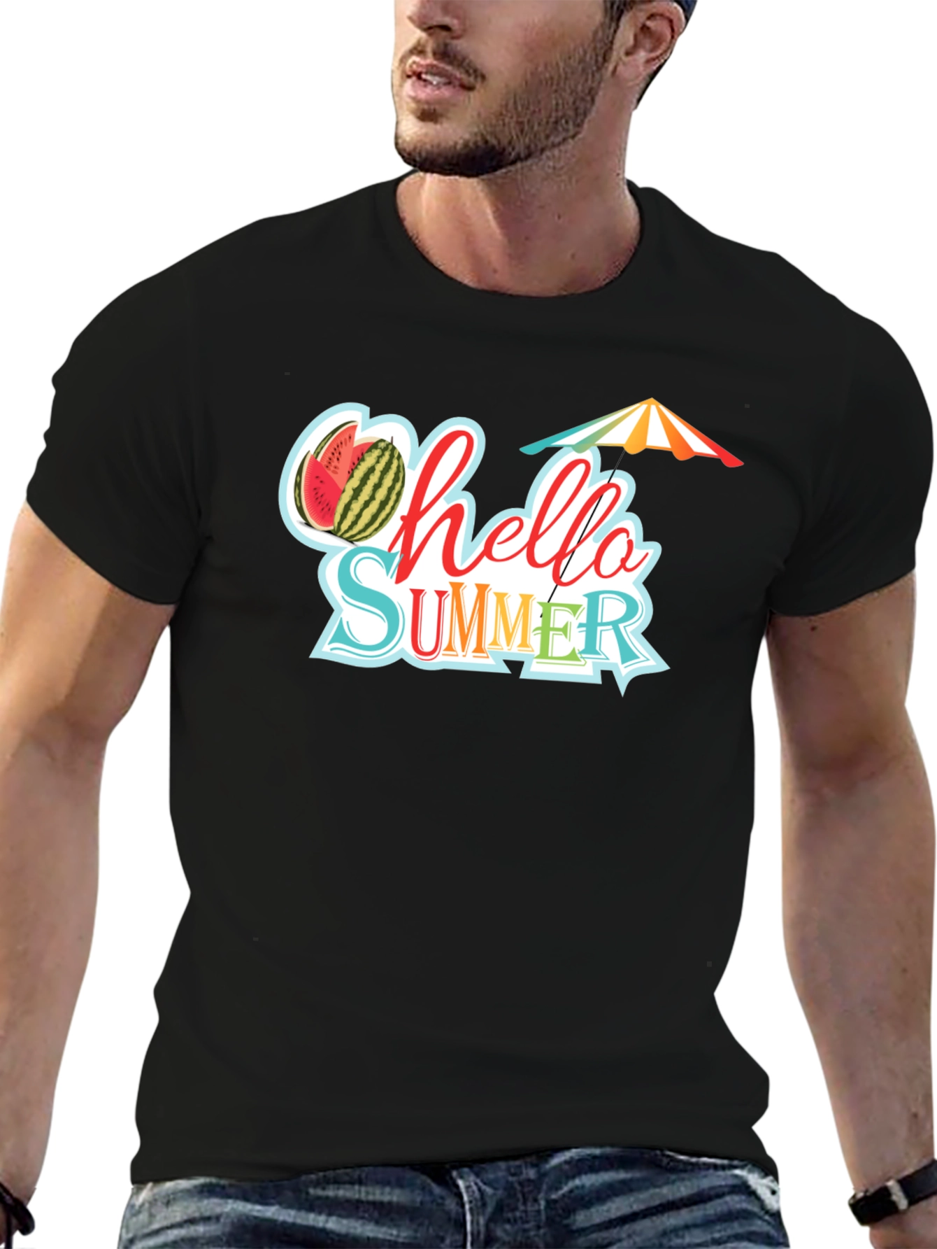 Hello Summer Graphic Tee - Black