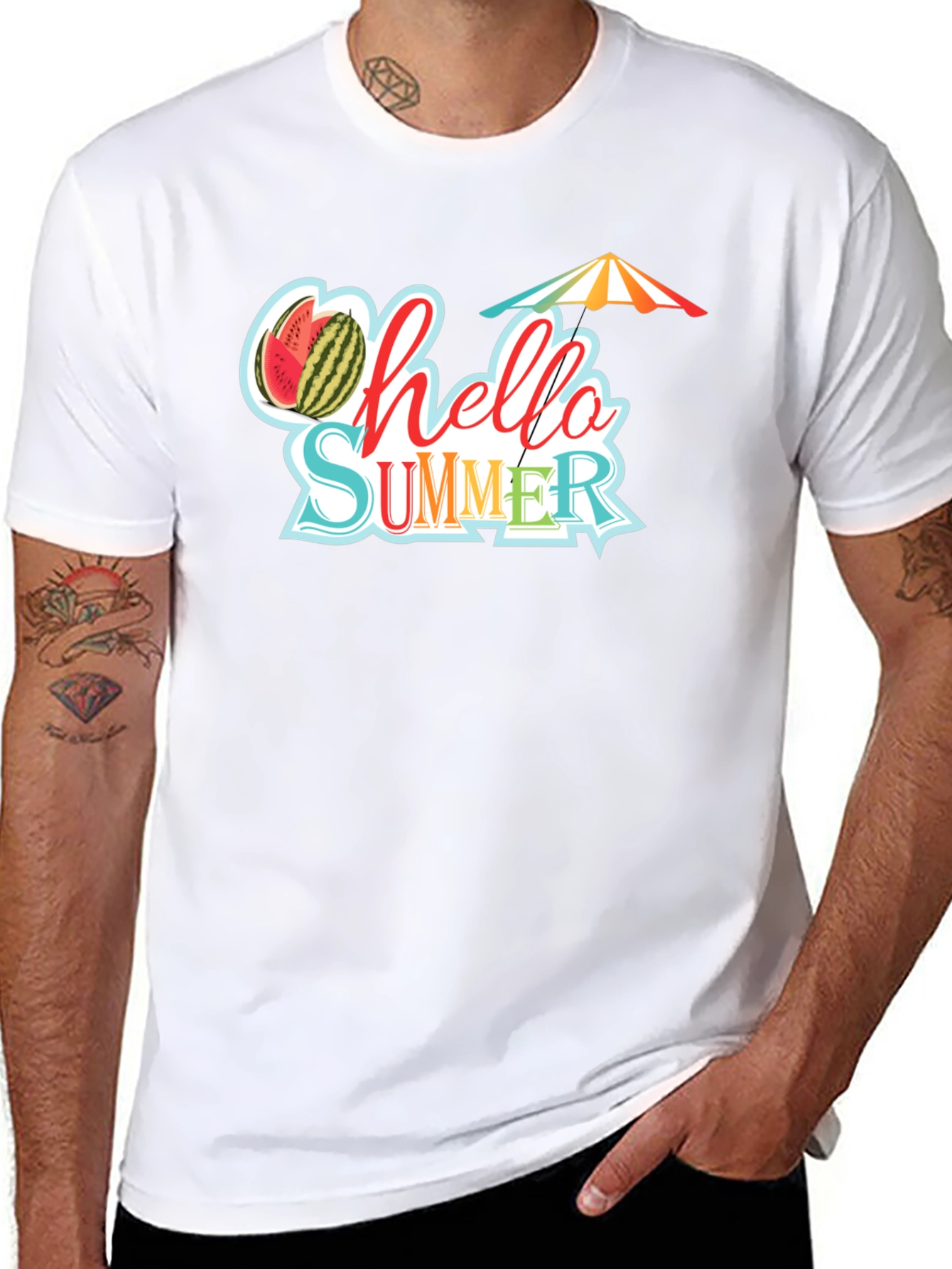 Hello Summer Graphic Tee - Black