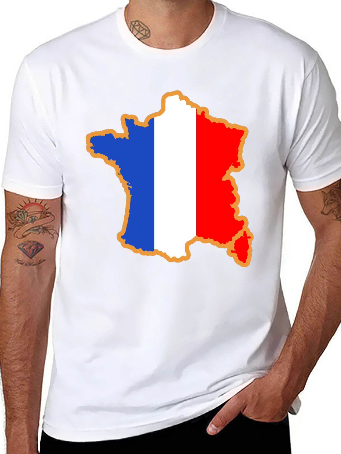France Flag Map T-Shirt