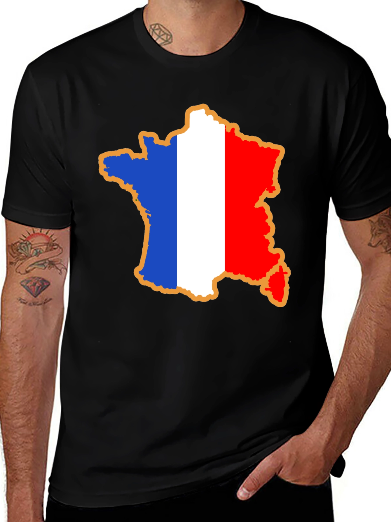 France Flag Map T-Shirt