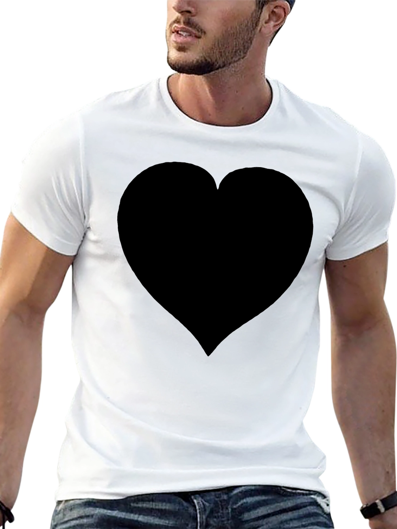 Black Heart Graphic Tee - Stylish & Modern Fit