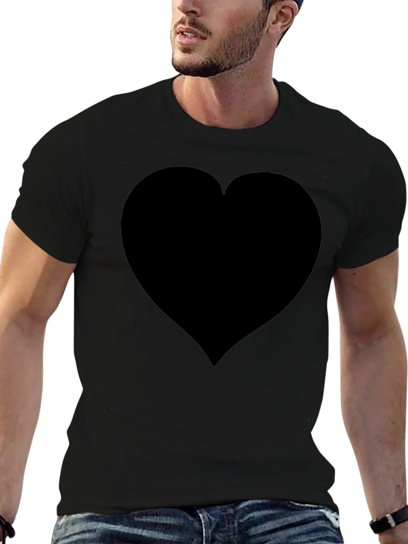 Black Heart Graphic Tee - Stylish & Modern Fit
