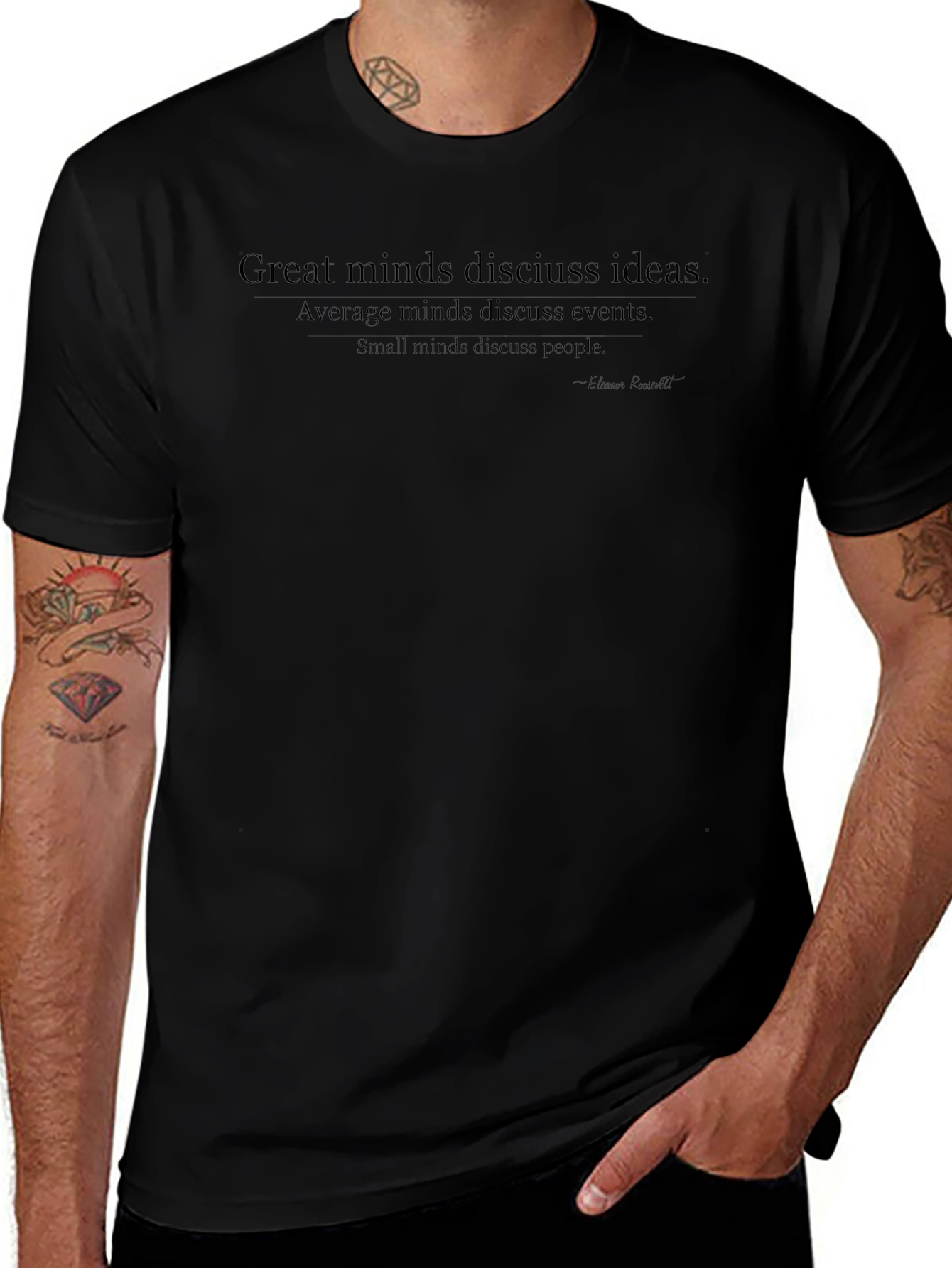 Inspirational Quote T-Shirt: Great Minds Discuss Ideas