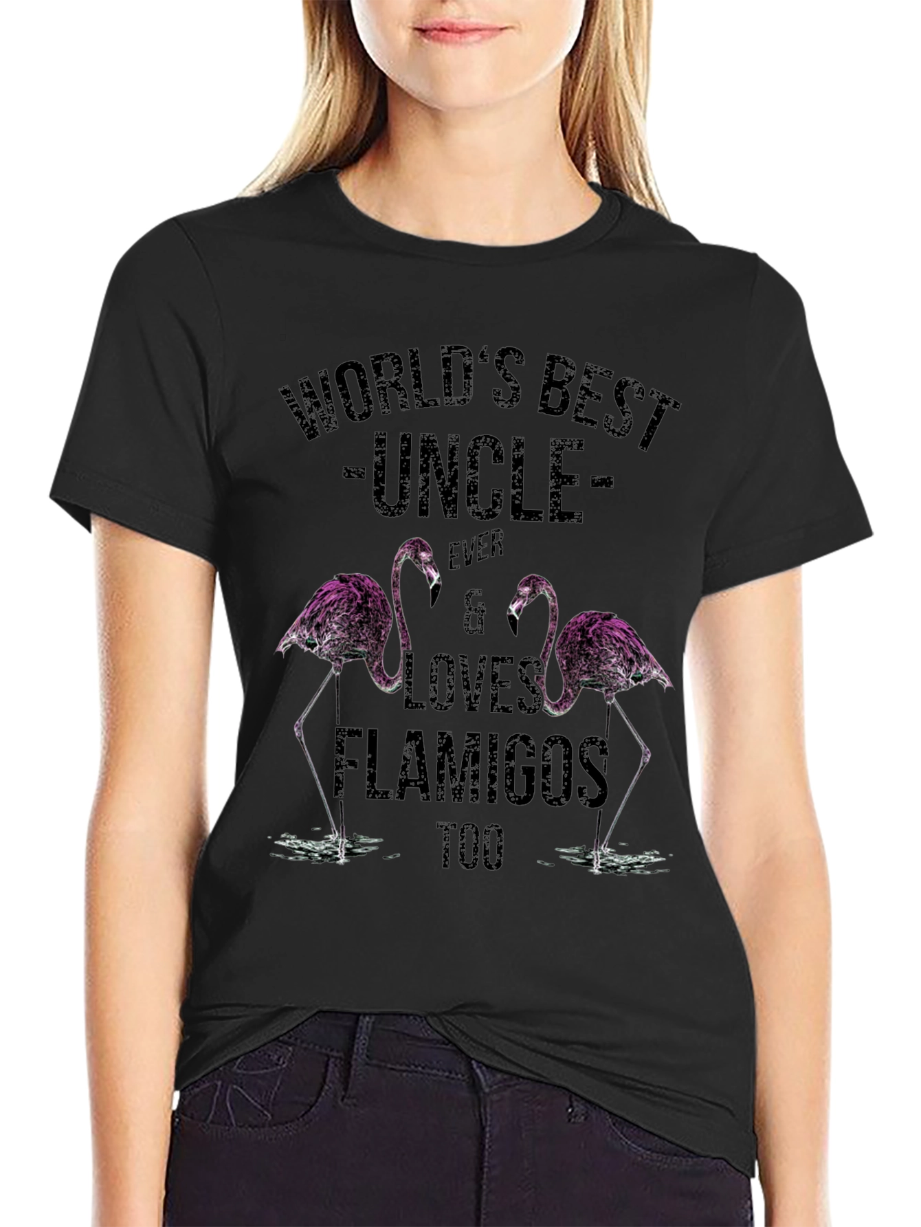Worlds Best Uncle Flamingo T-Shirt