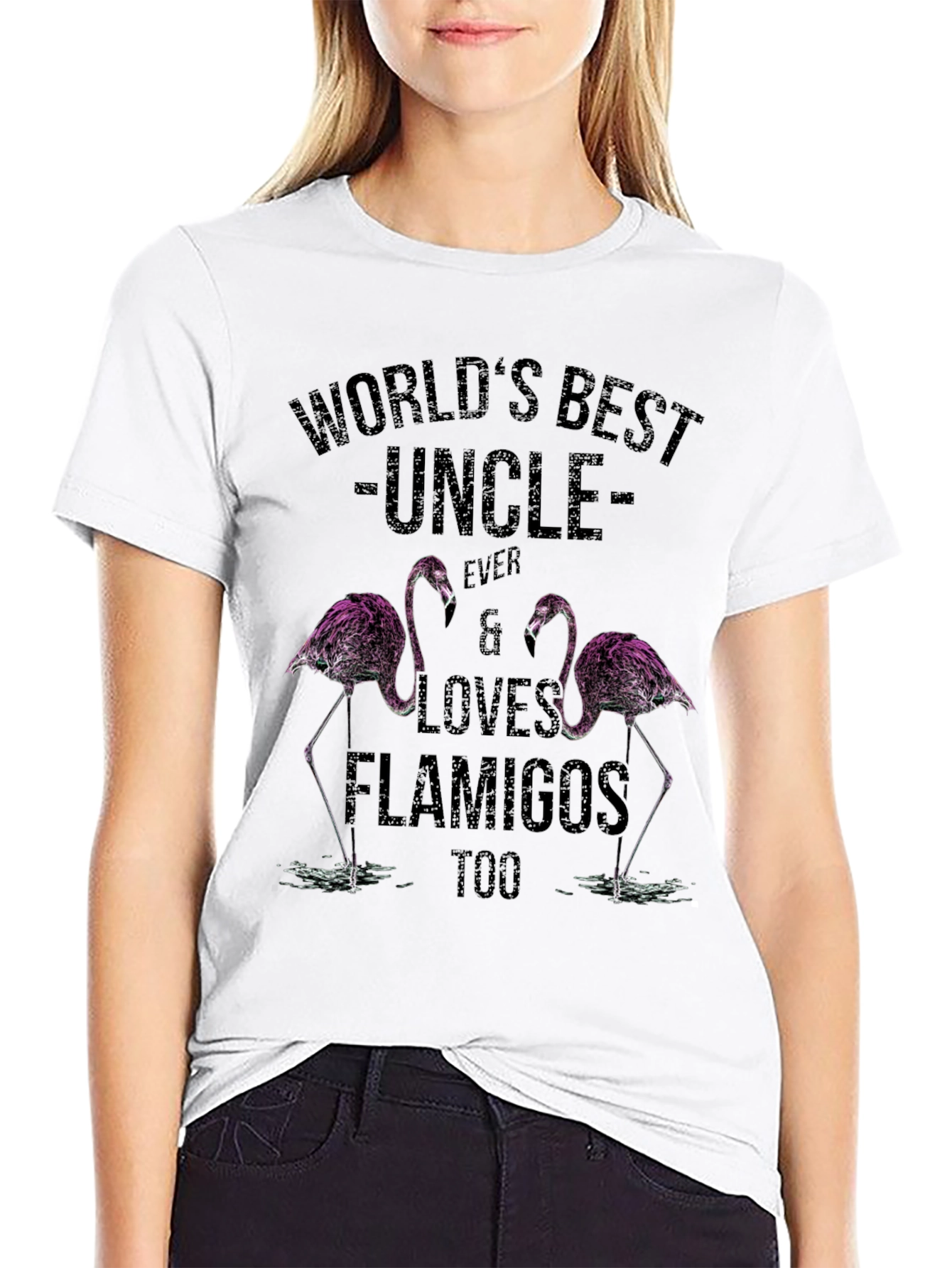 Worlds Best Uncle Flamingo T-Shirt