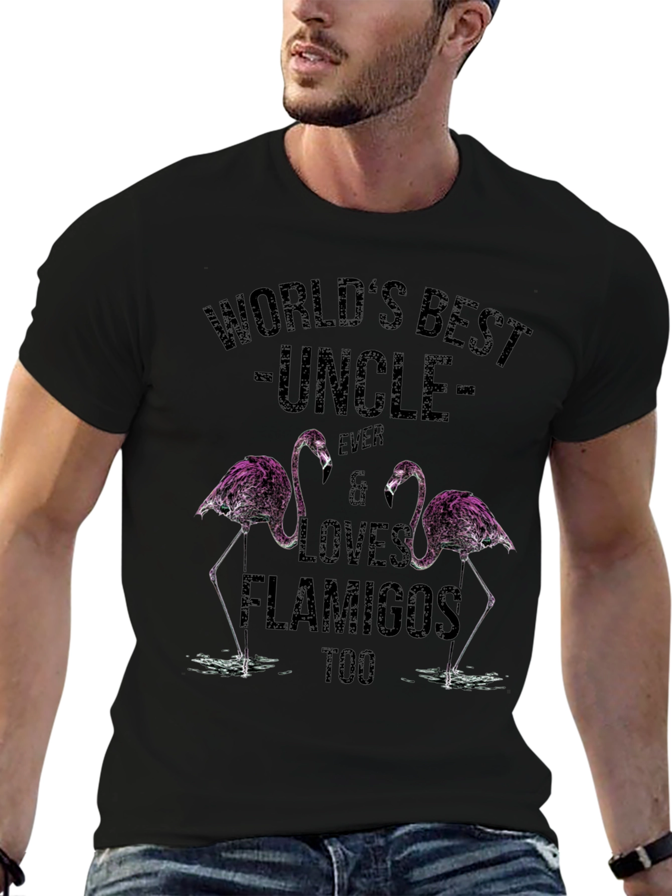 Worlds Best Uncle Flamingo T-Shirt