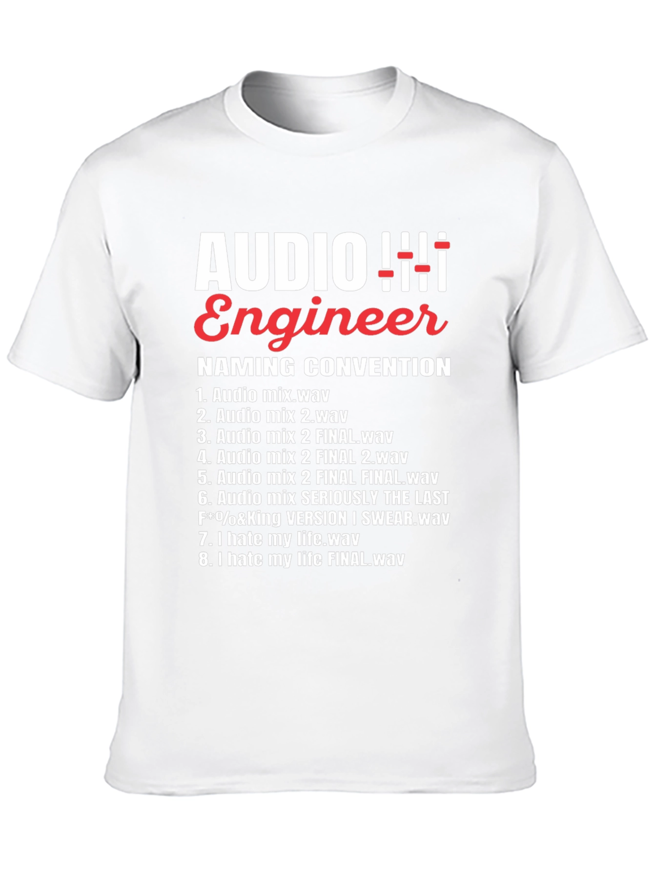 Audio Engineer Naming Convention Funny Black T-Shirt