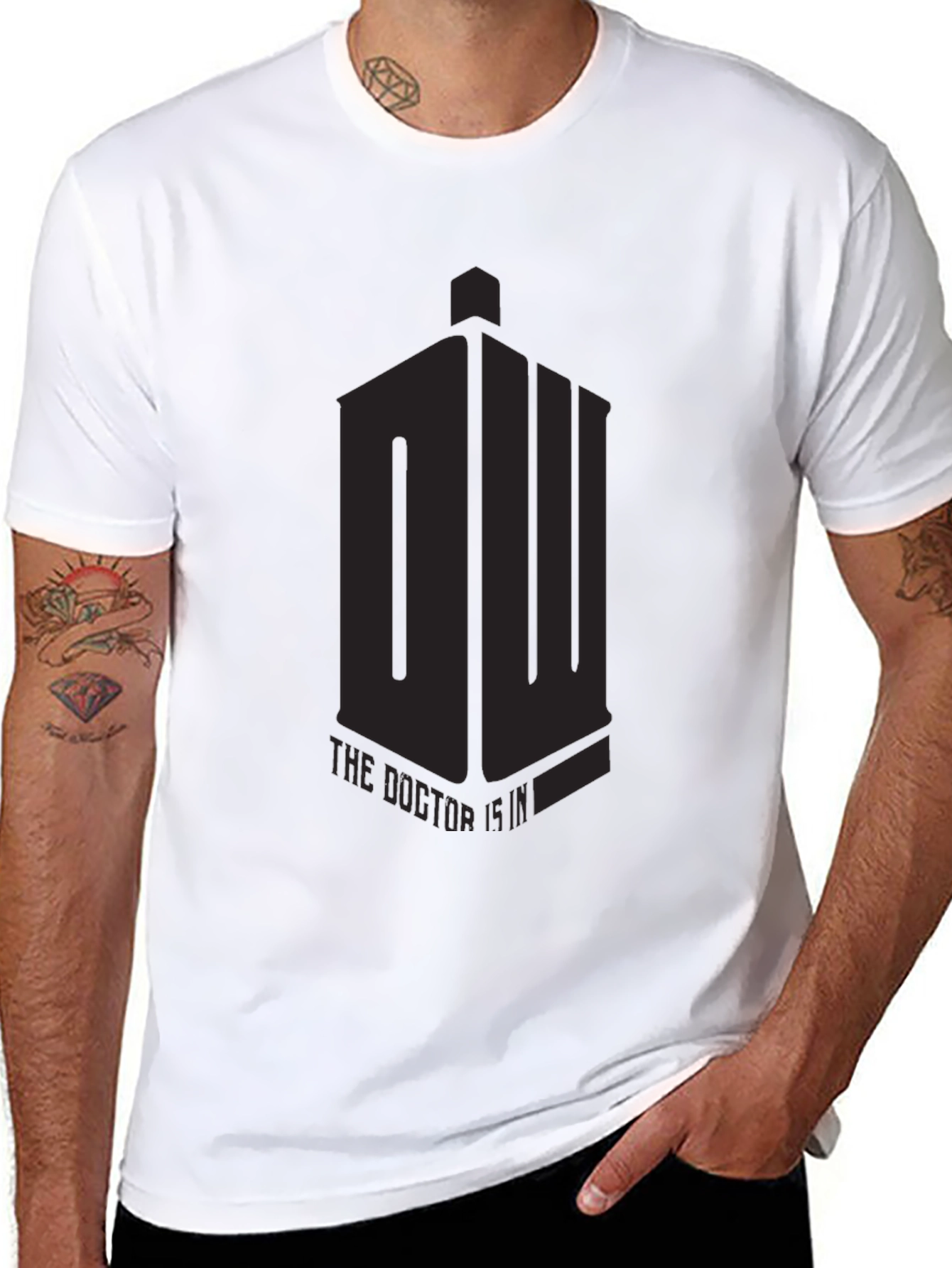 Mens Black Doctor Who T-Shirt