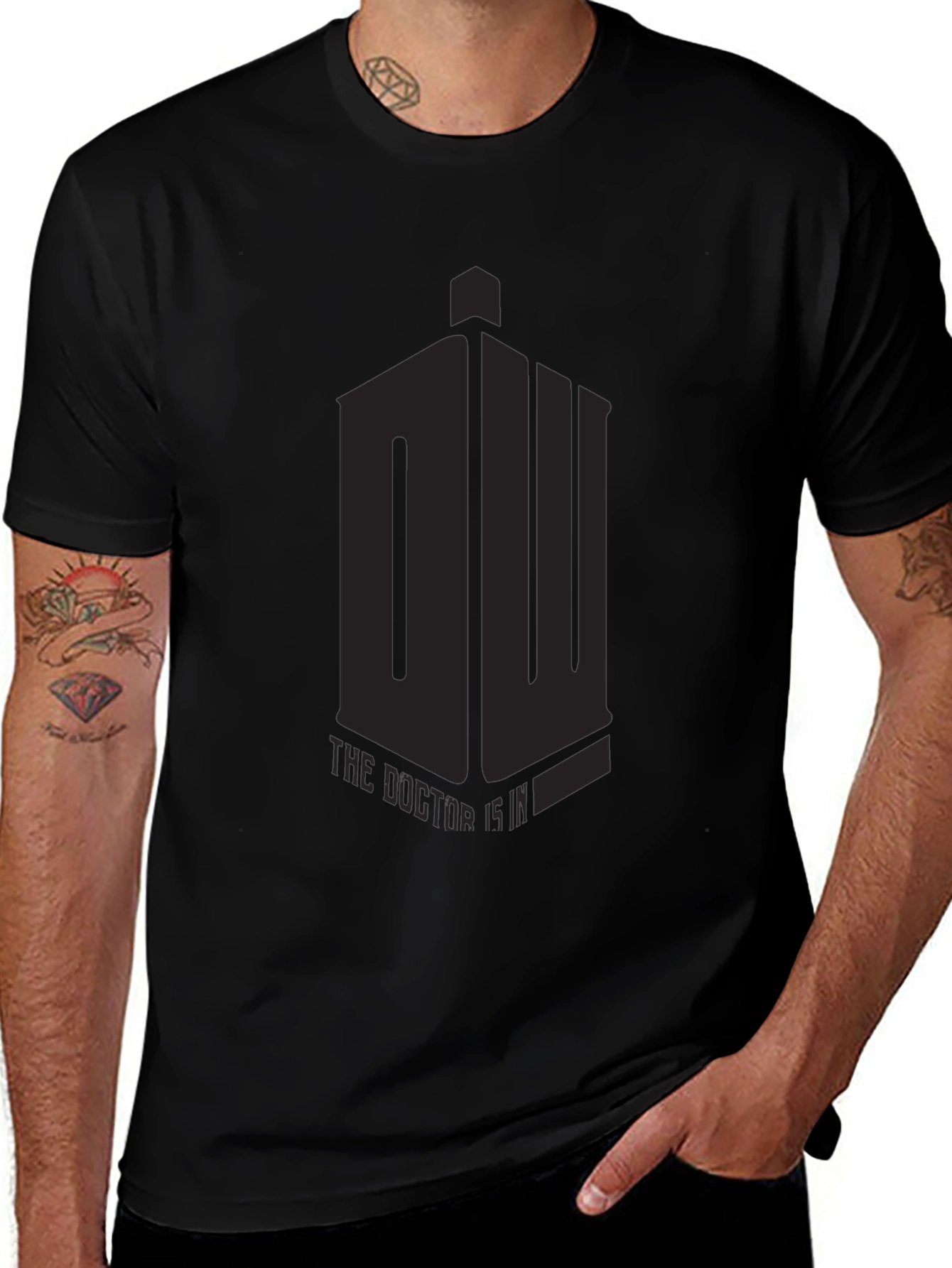 Mens Black Doctor Who T-Shirt