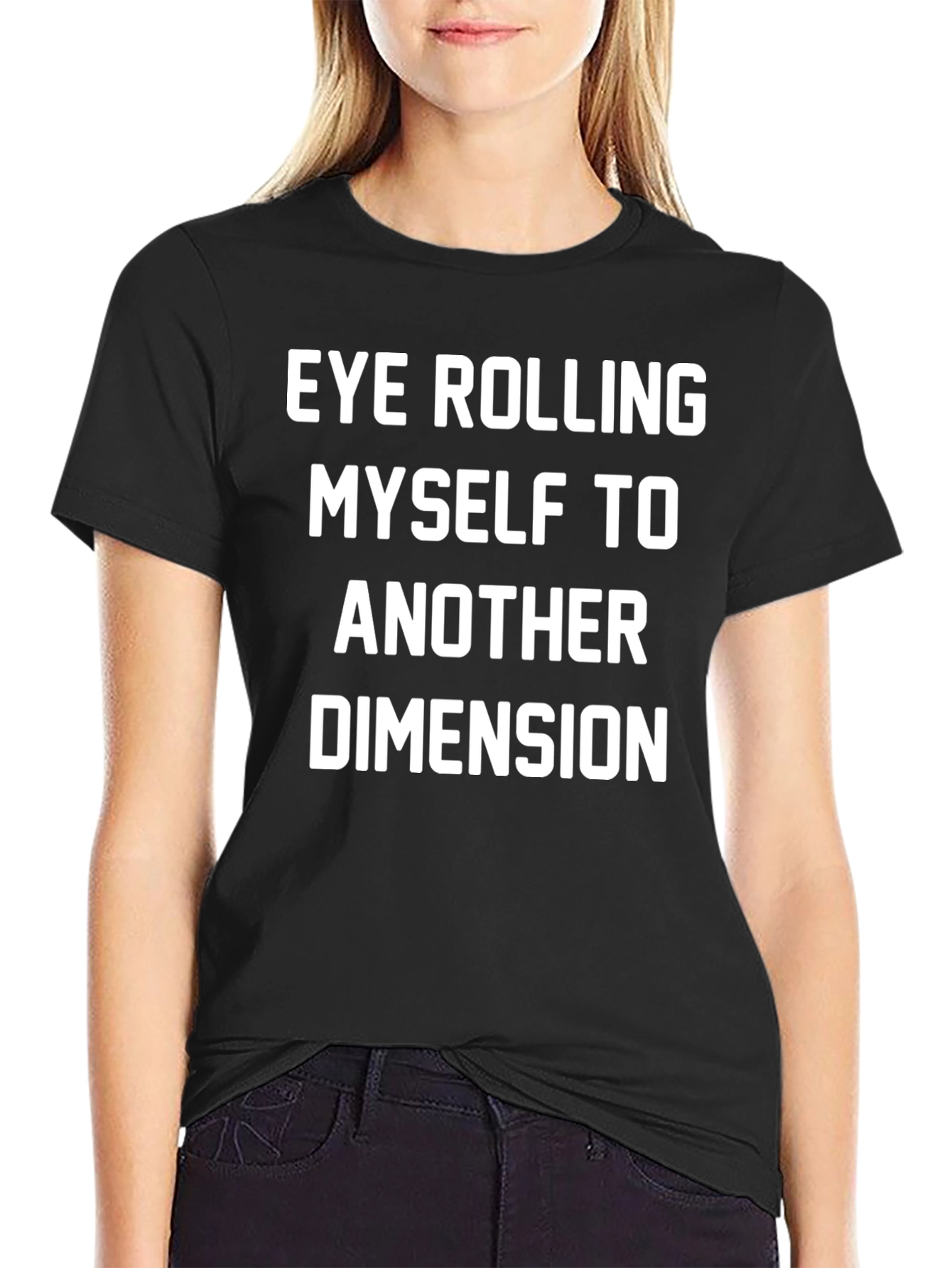Eye Rolling to Another Dimension Black T-Shirt