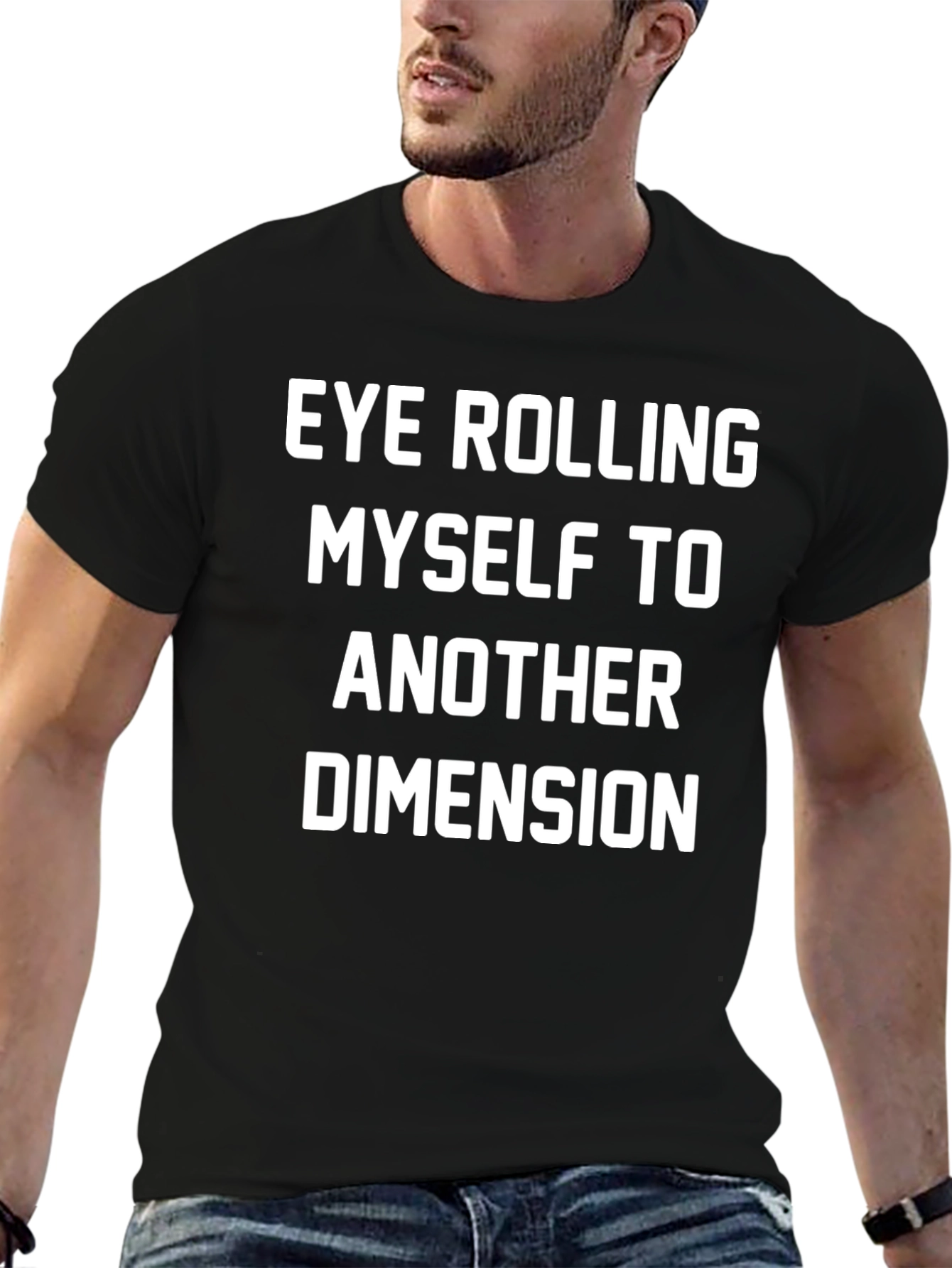 Eye Rolling to Another Dimension Black T-Shirt