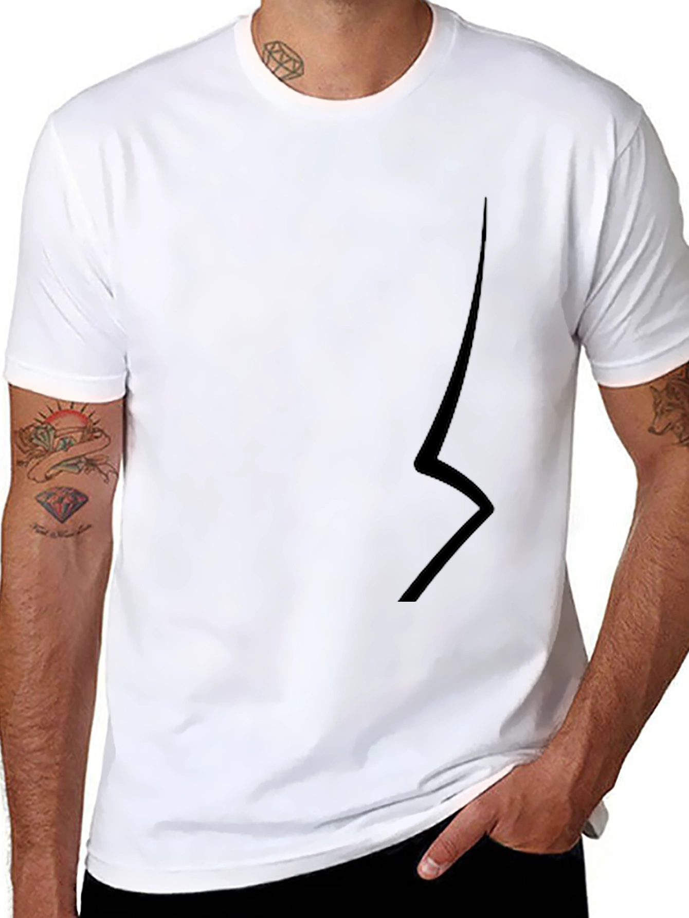 Black T-Shirt with Abstract Design