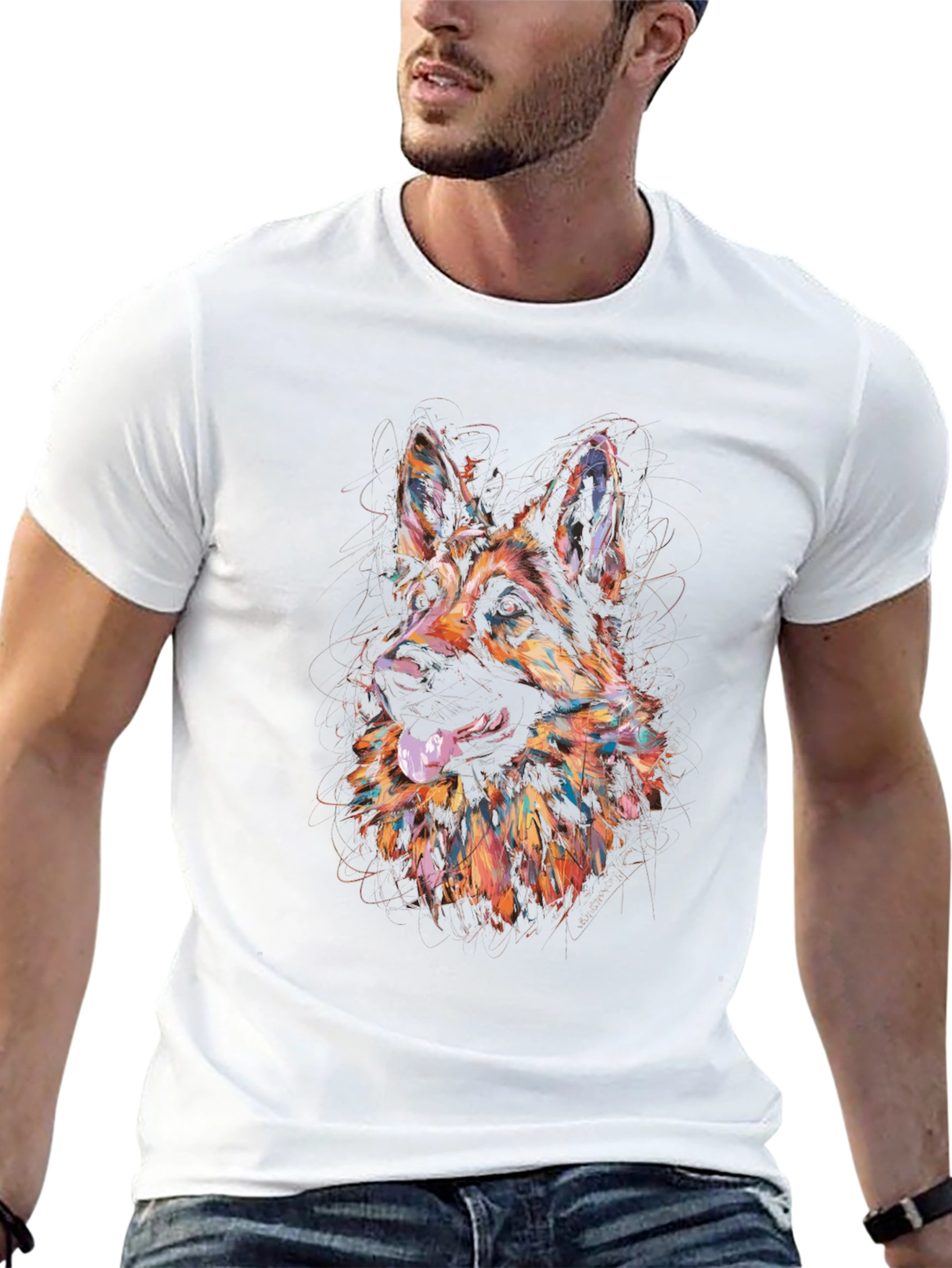 German Shepherd Art Graphic Tee