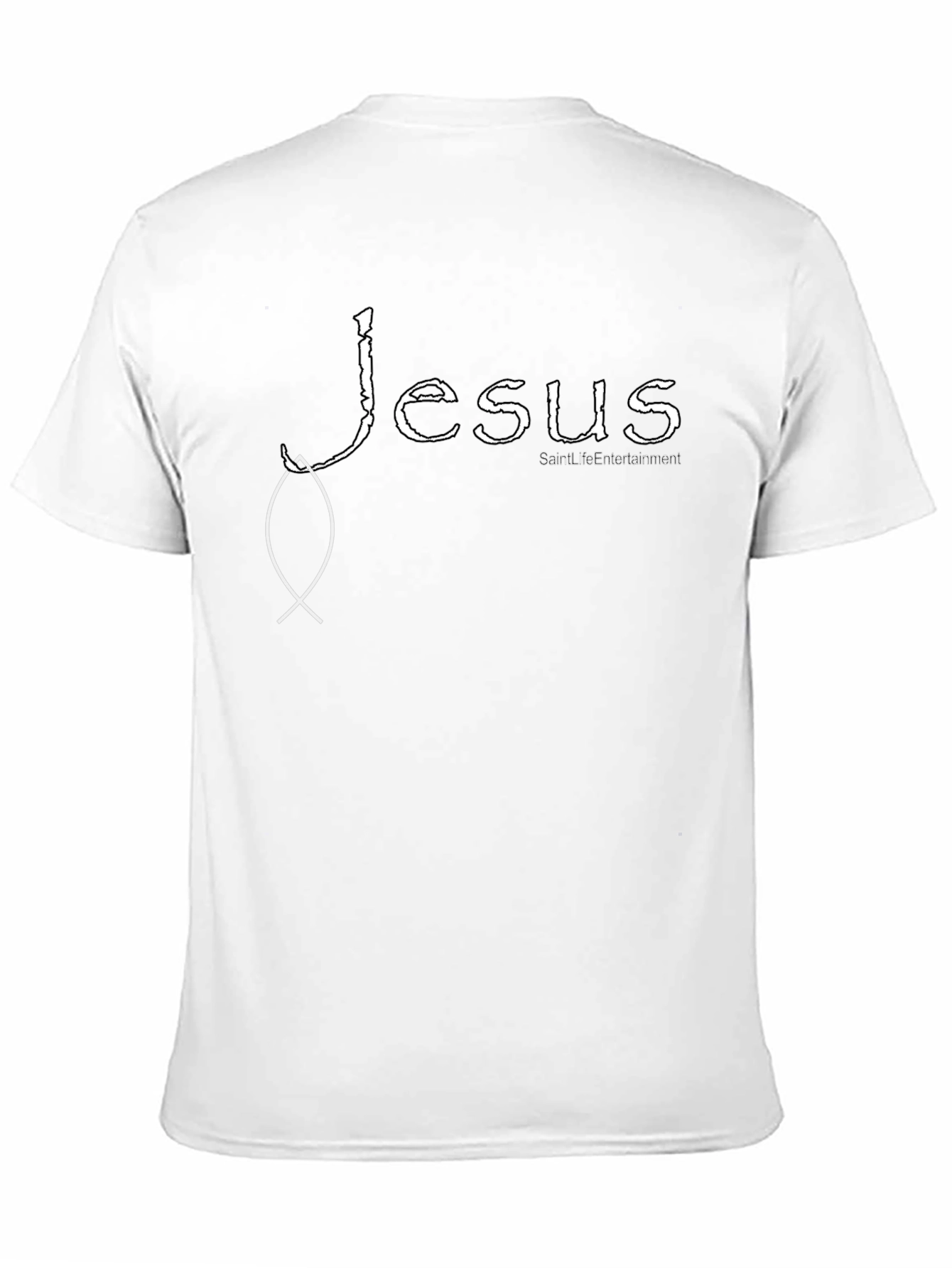 Jesus Fish Graphic Tee - Black Cotton T-Shirt