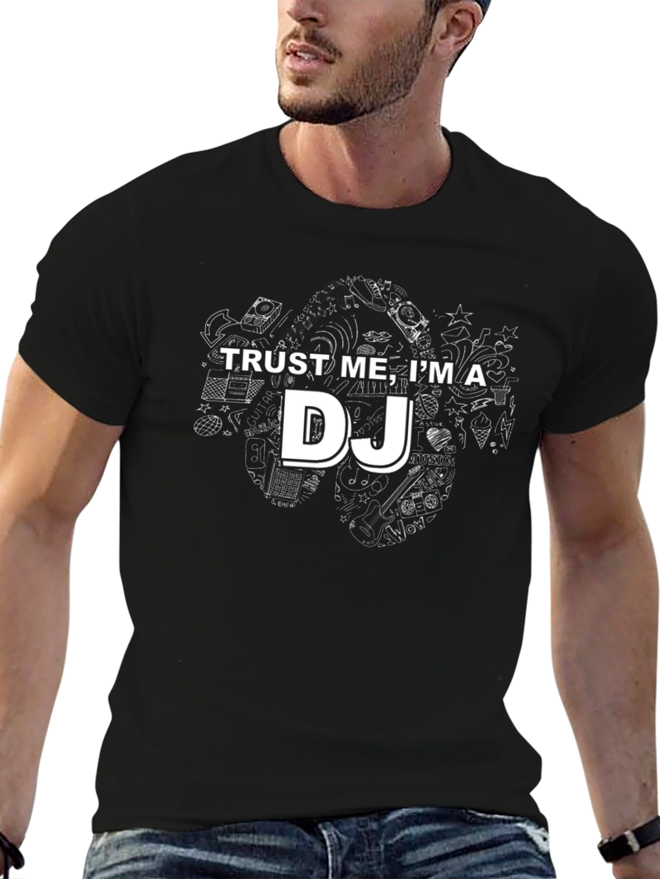 Trust Me Im a DJ Black Graphic Tee