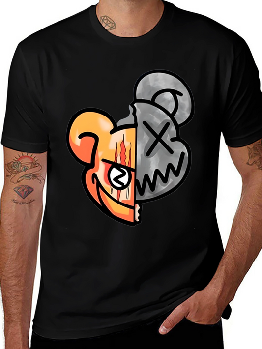 Graphic Print Crew Neck T-Shirt - Unique Design