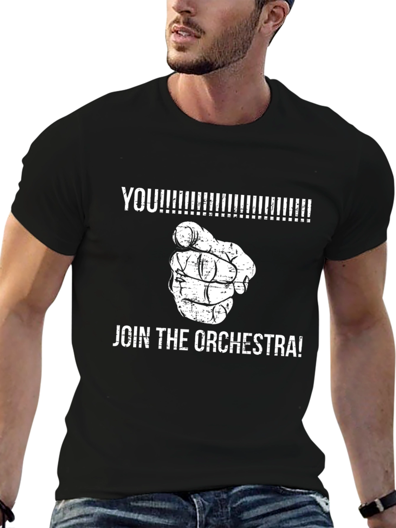 Join the Orchestra! Black Graphic T-Shirt