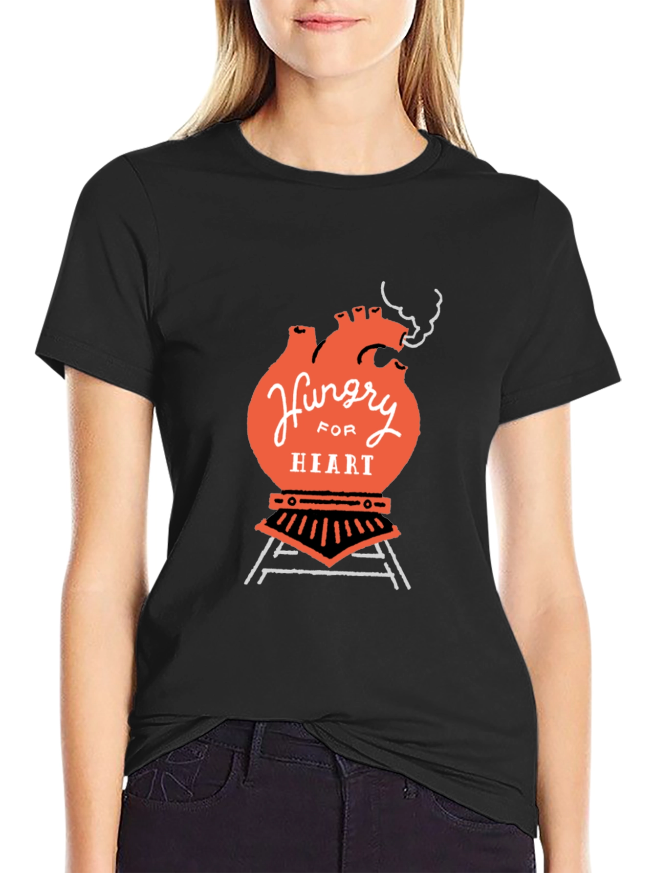 Hungry for Heart Black T-Shirt Graphic Tee
