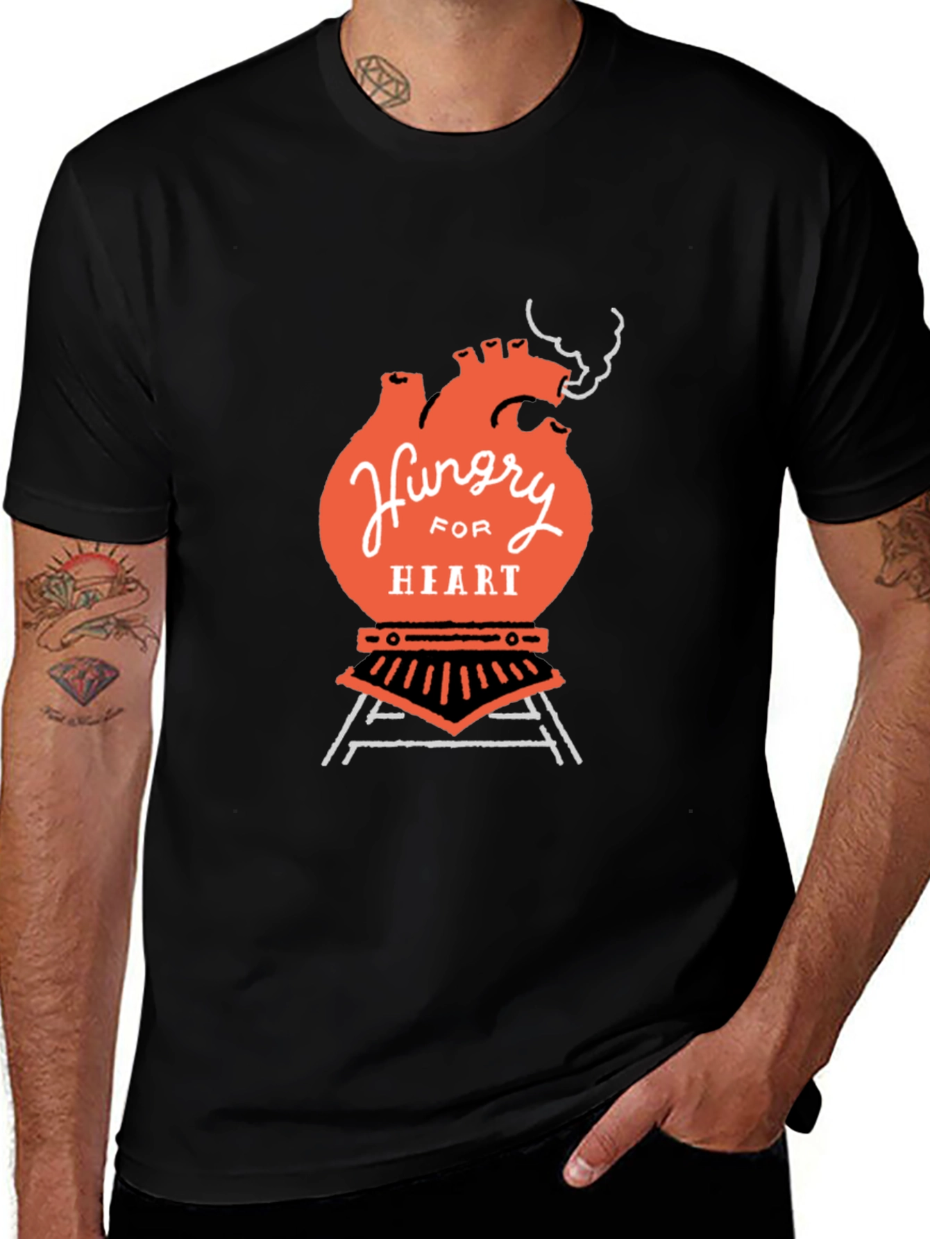 Hungry for Heart Black T-Shirt Graphic Tee