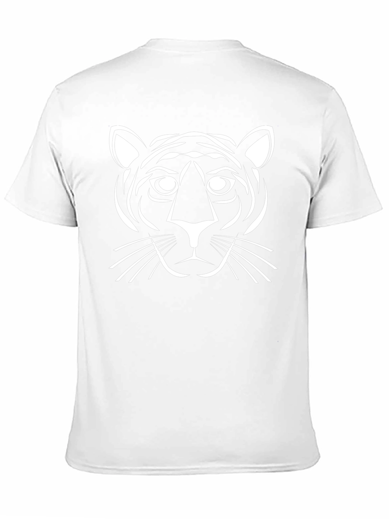 Black T-Shirt with White Tiger Graphic