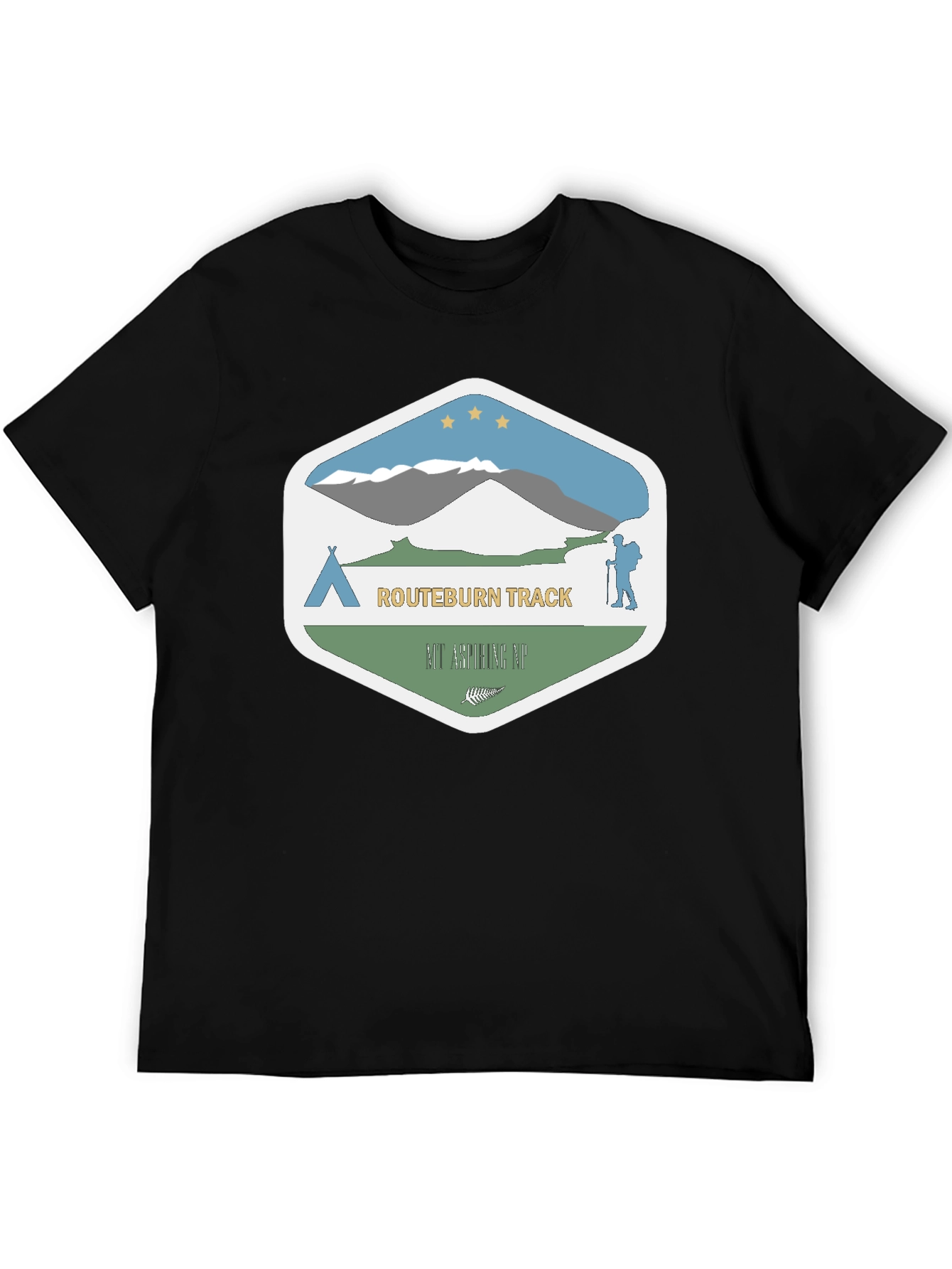 Routeburn Track Graphic T-Shirt - Black