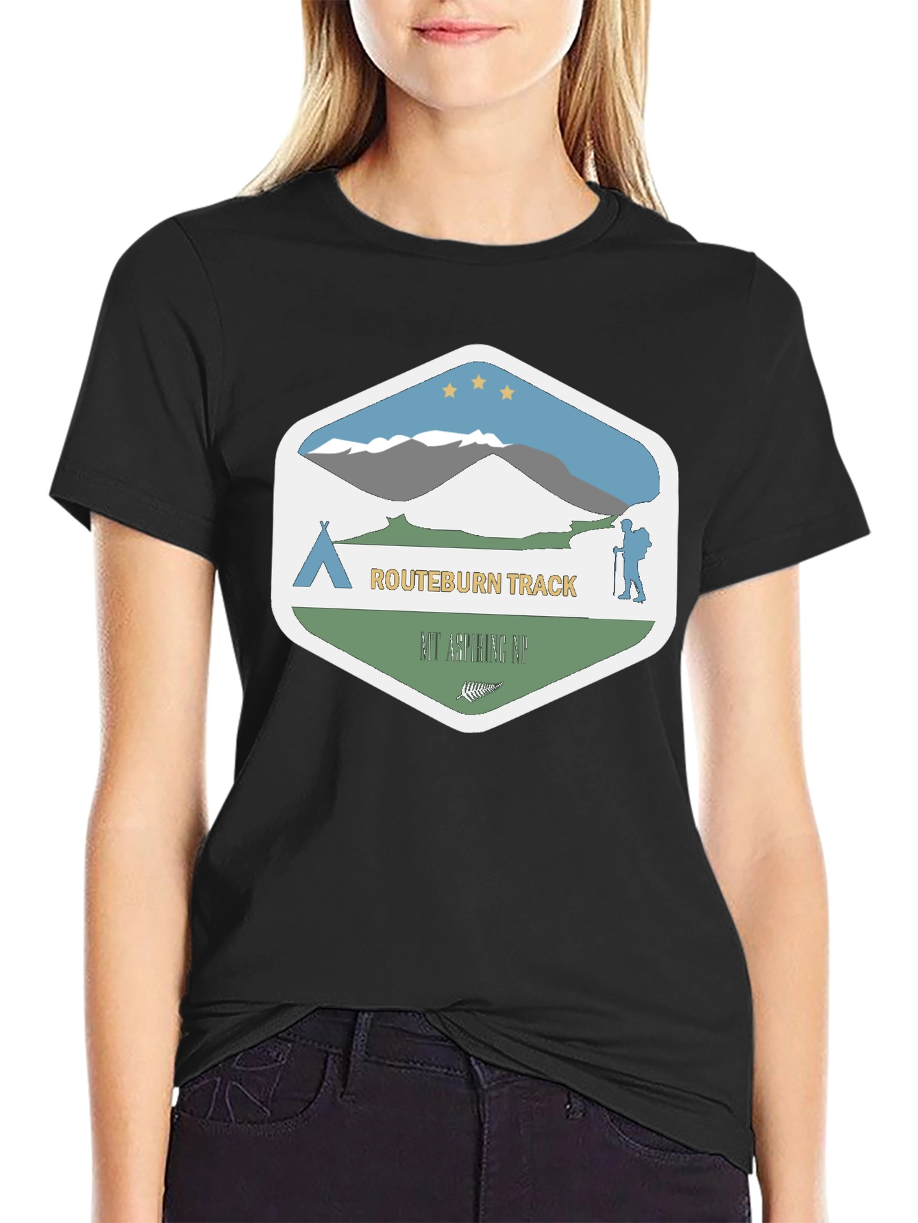 Routeburn Track Graphic T-Shirt - Black
