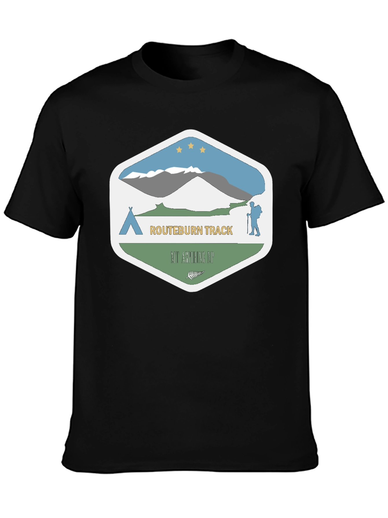 Routeburn Track Graphic T-Shirt - Black