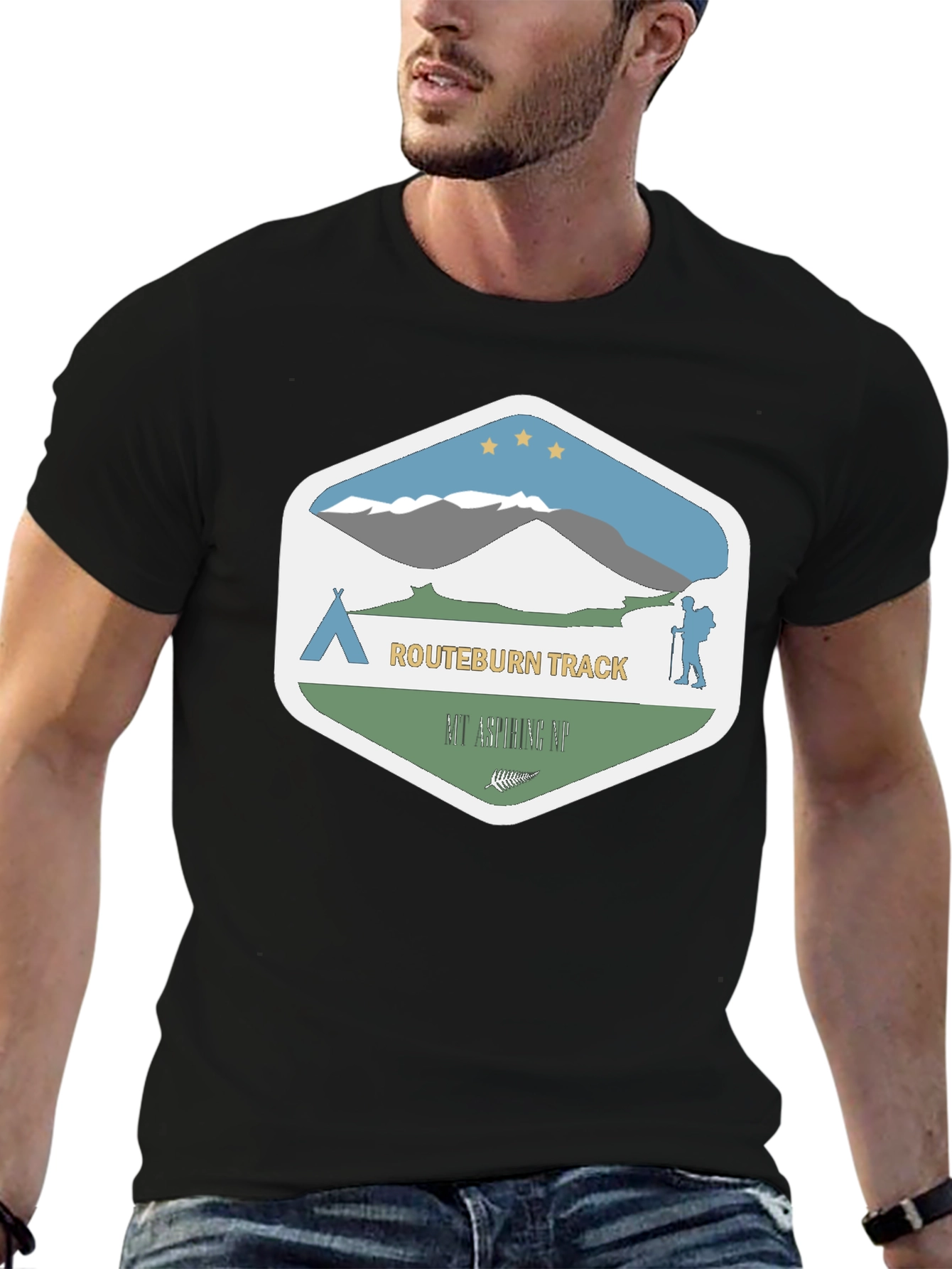 Routeburn Track Graphic T-Shirt - Black