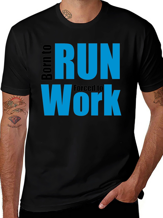 Born to Run T-Shirt - Black Cotton Graphic Tee