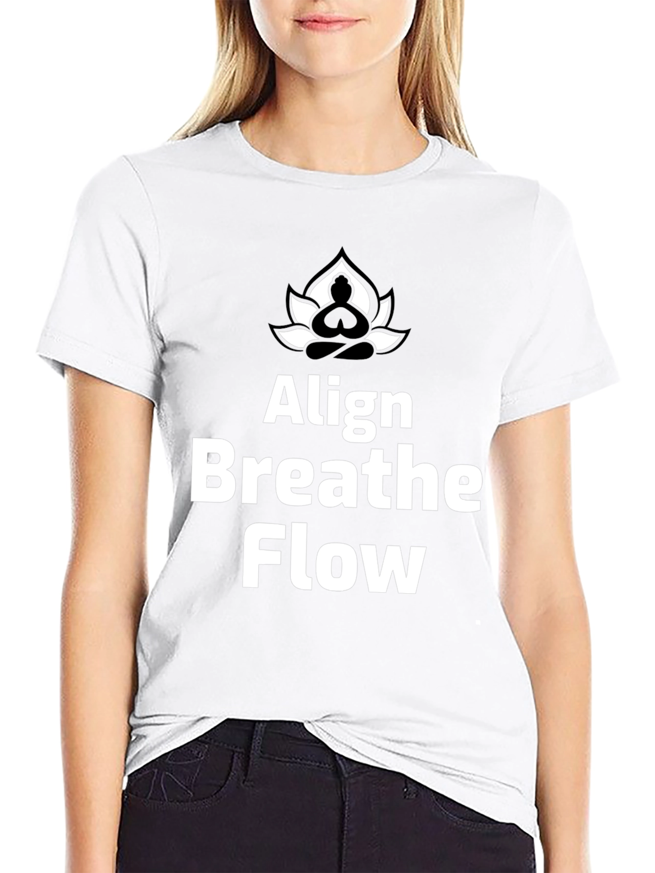 Align Breathe Flow Yoga T-Shirt - Black Cotton Tee