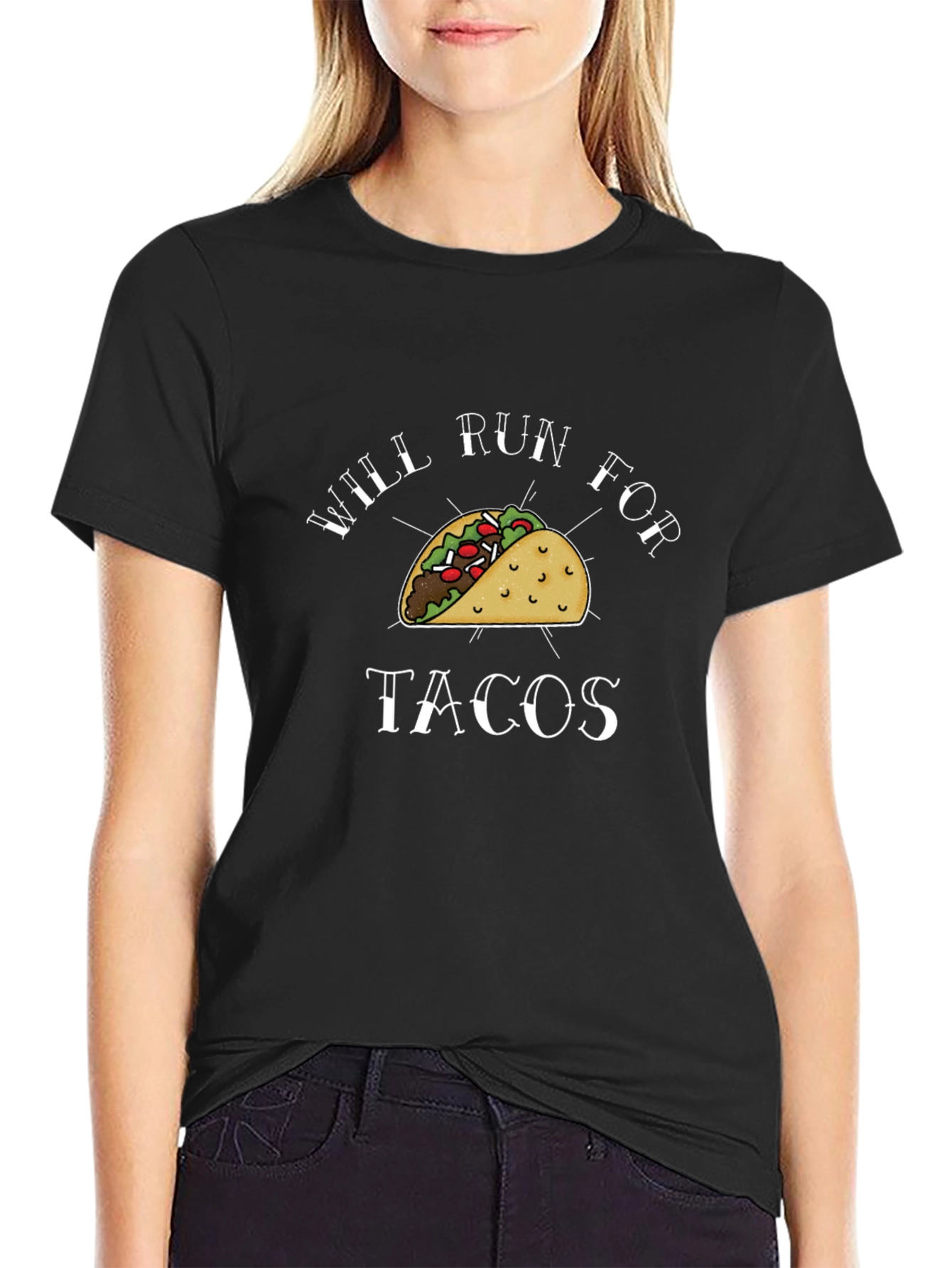 Will Run For Tacos T-Shirt Black