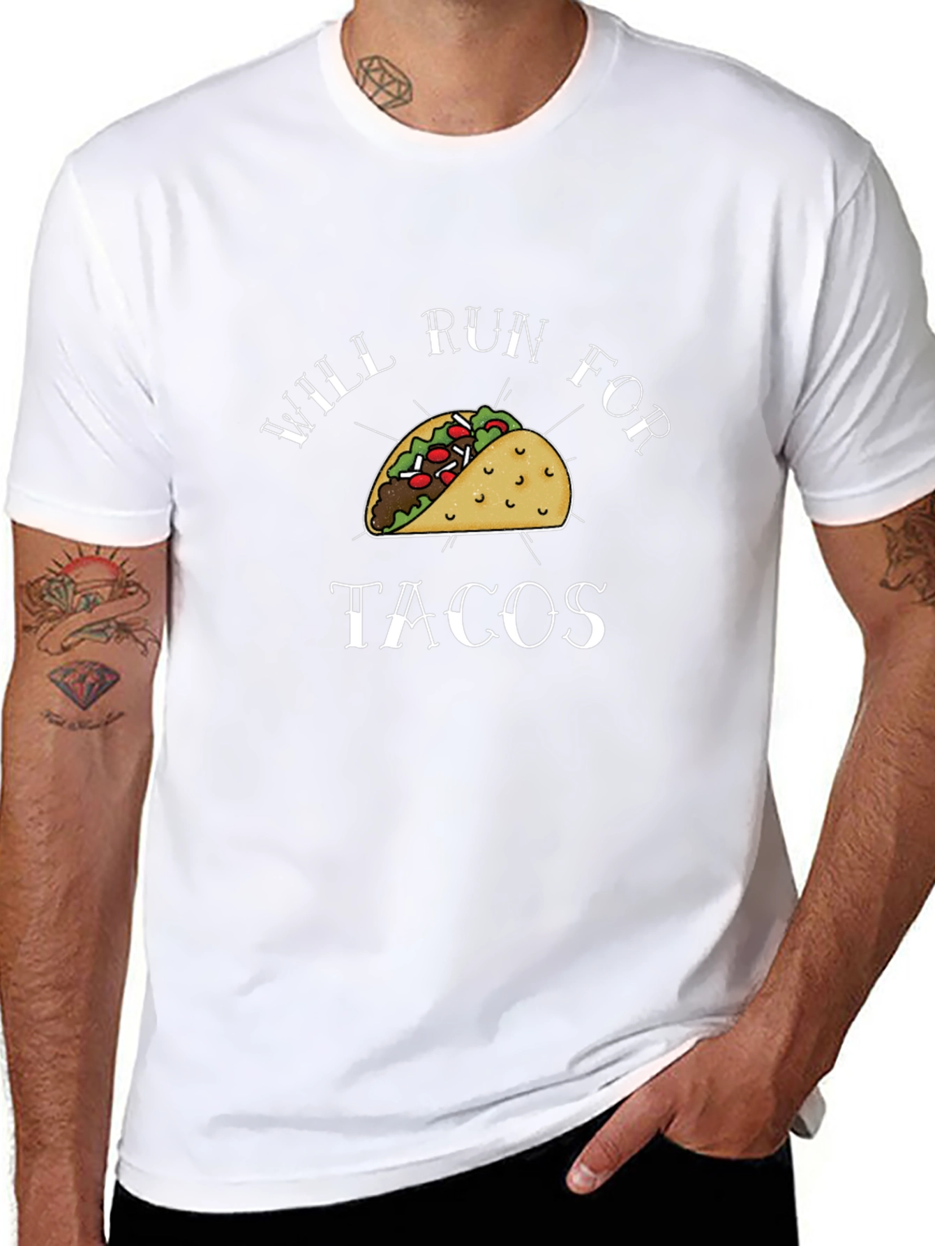 Will Run For Tacos T-Shirt Black