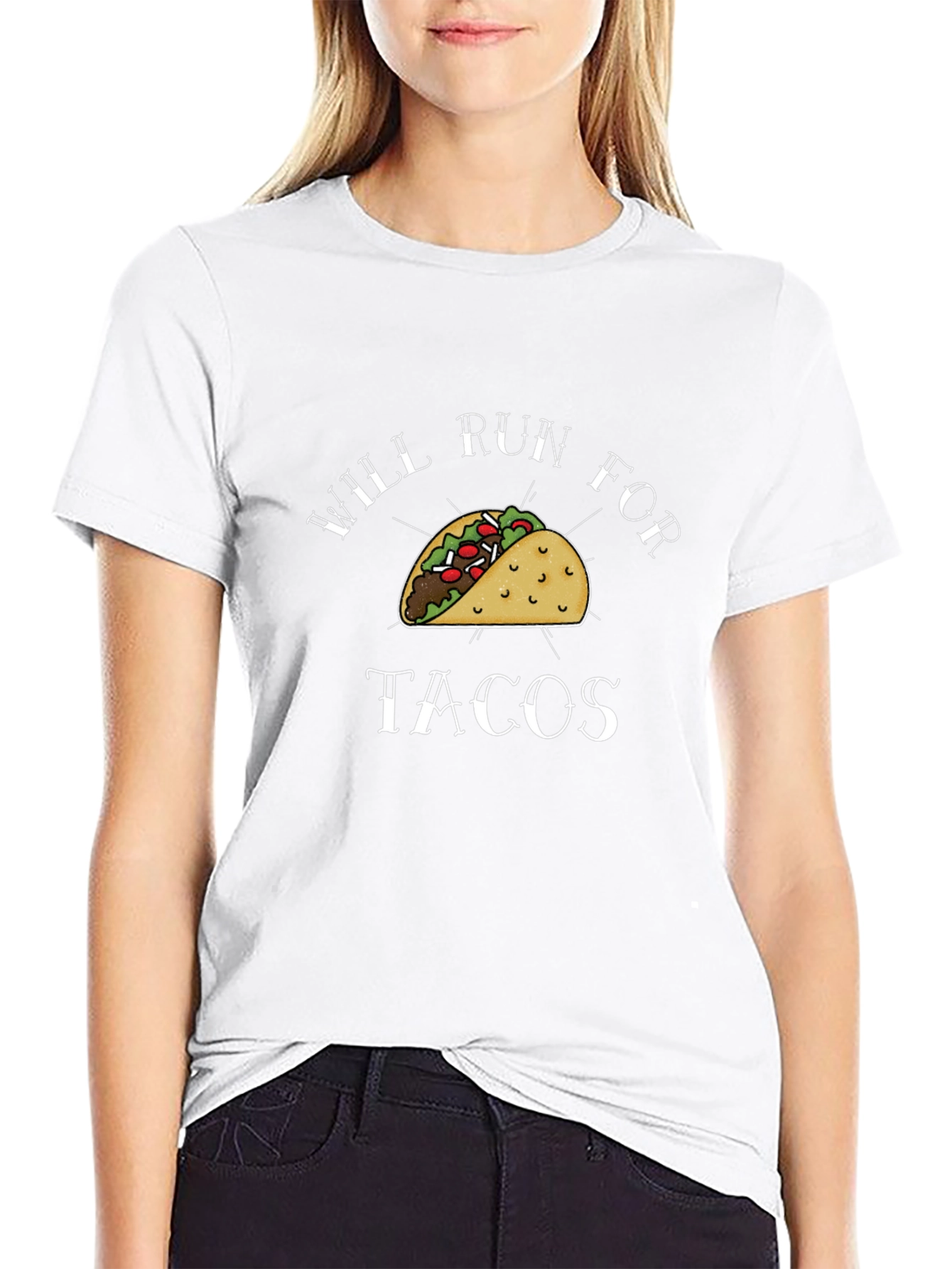 Will Run For Tacos T-Shirt Black