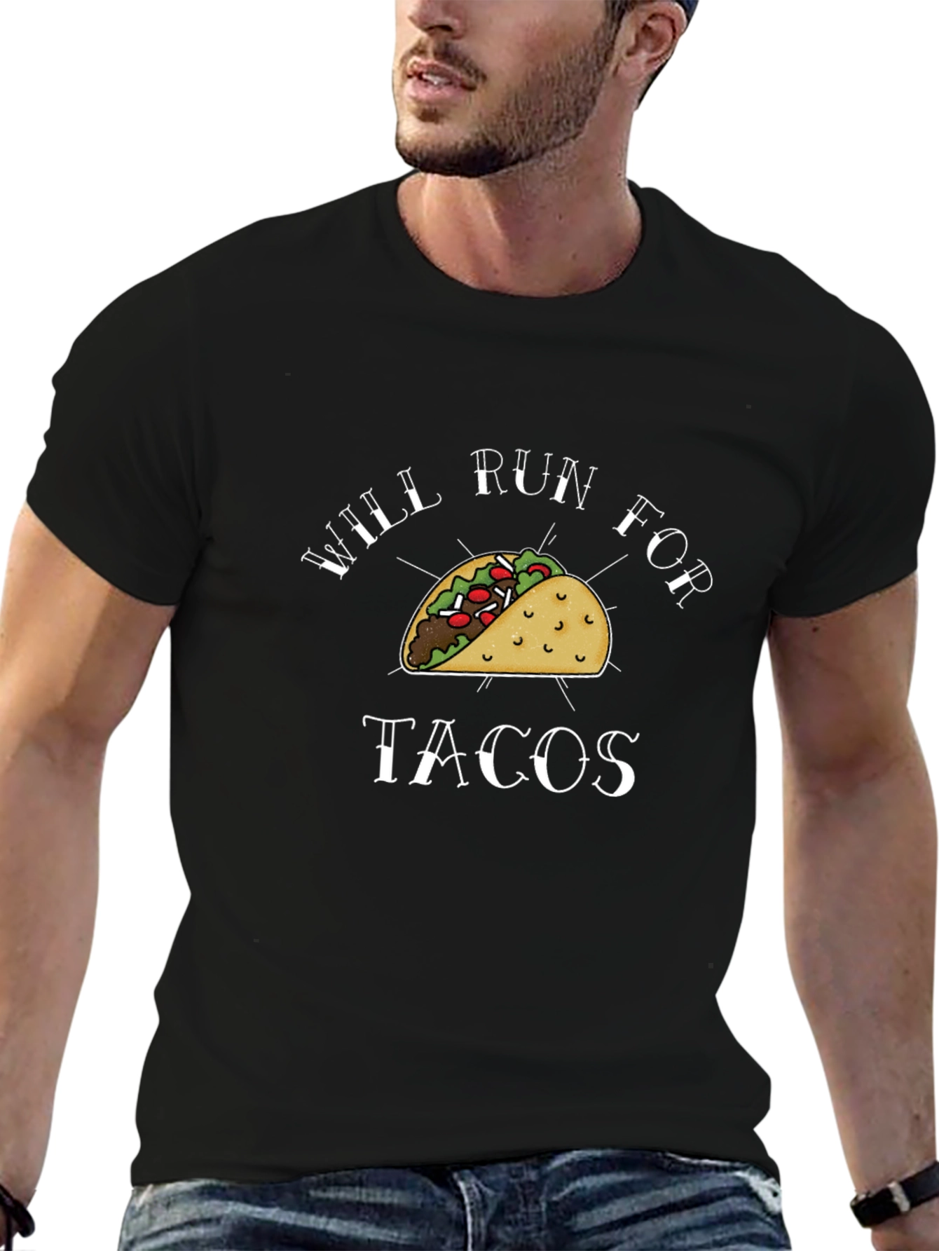 Will Run For Tacos T-Shirt Black