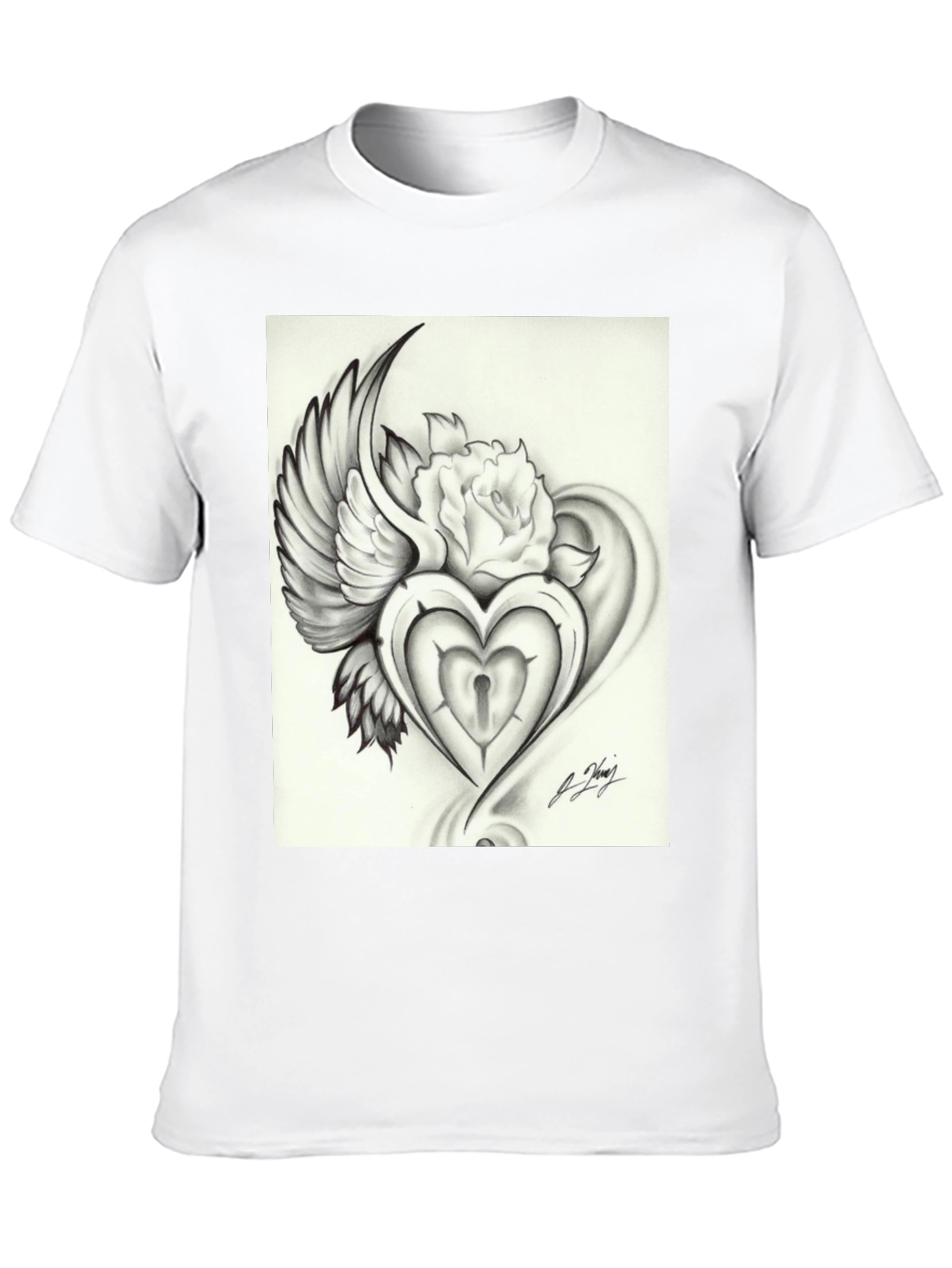 Heart Lock & Rose Graphic Tee - Edgy Streetwear